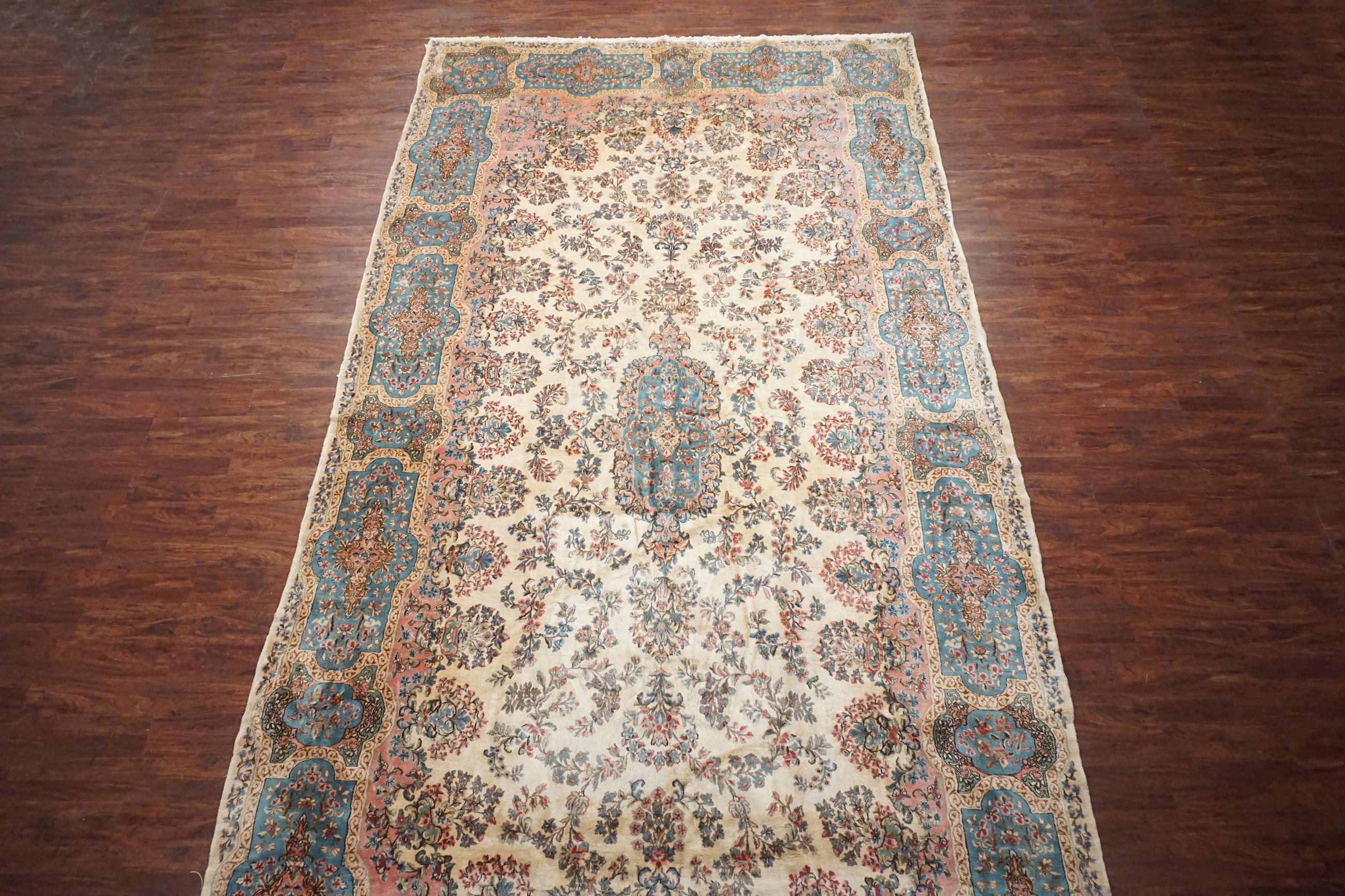 Hand-Knotted Fine Persian Kerman Rug, circa 1960 For Sale