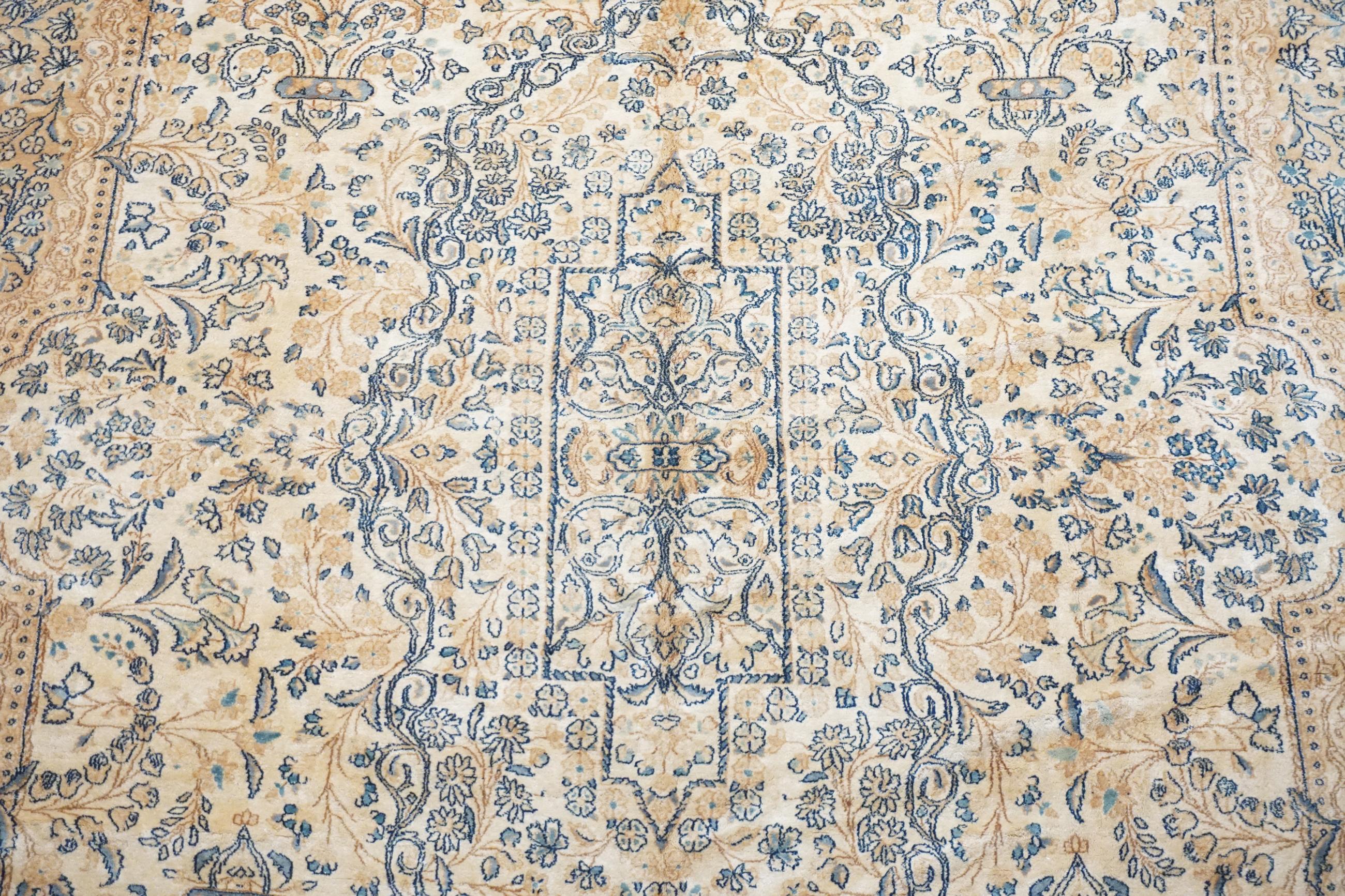Hand-Knotted Fine Persian Kerman Rug For Sale