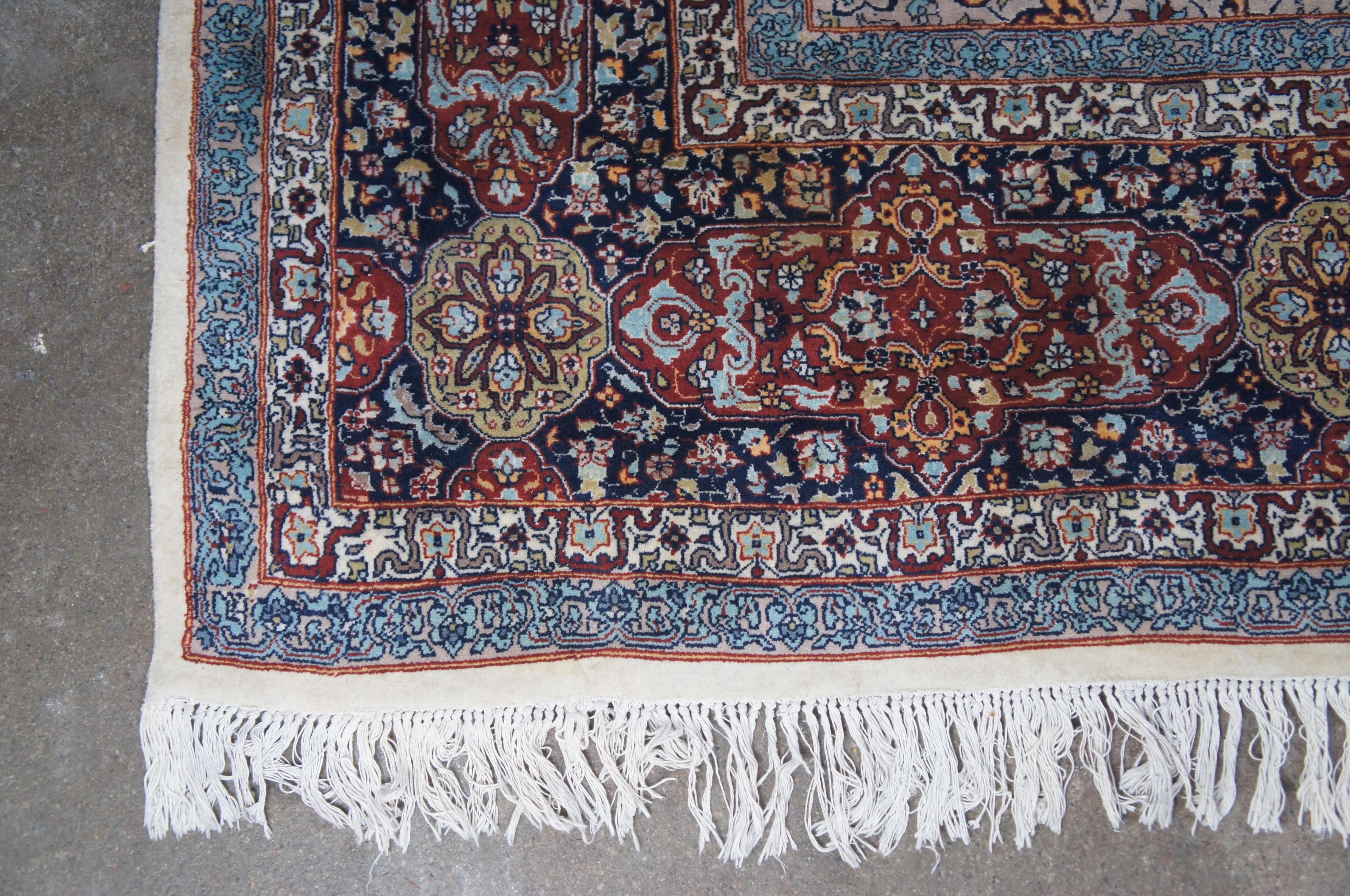 Lana Tappeto persiano Nain in seta e lana Ardabil con medaglione floreale 9' x 13' in vendita