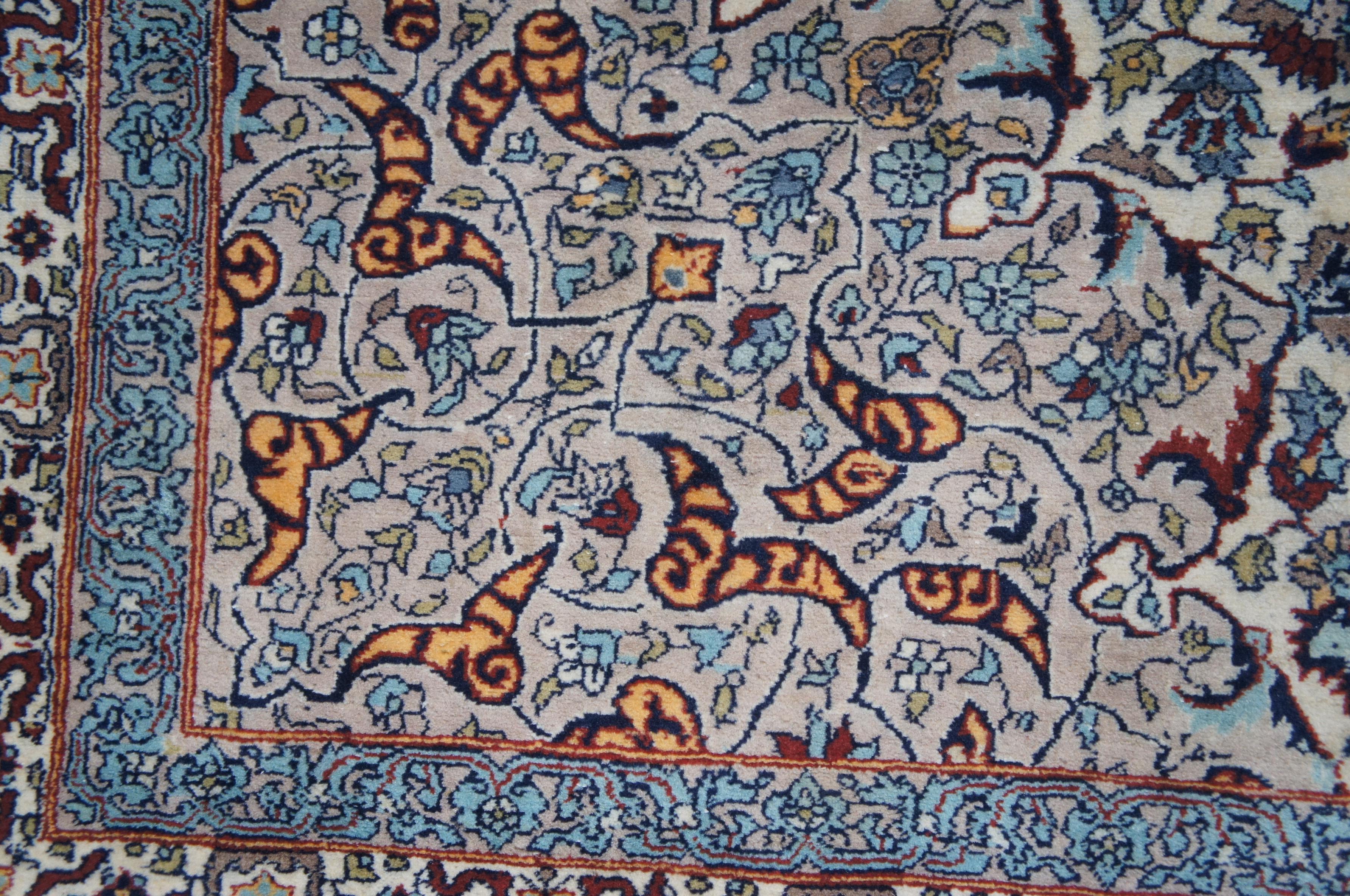 Tappeto persiano Nain in seta e lana Ardabil con medaglione floreale 9' x 13' in vendita 2