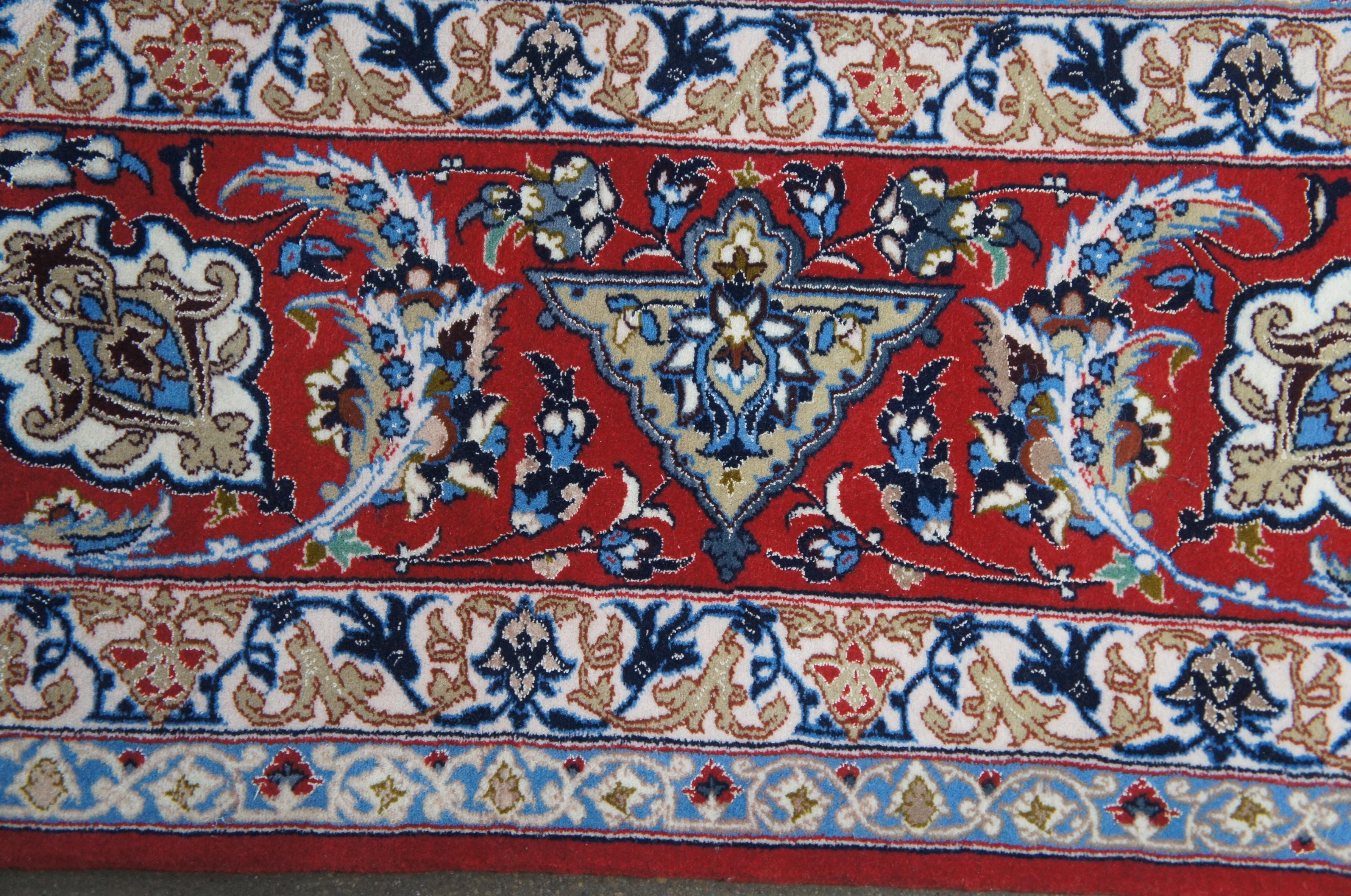 Alfombra Persa Nain de Seda y Lana con Medallón Floral 7' x 10.5' en venta 3