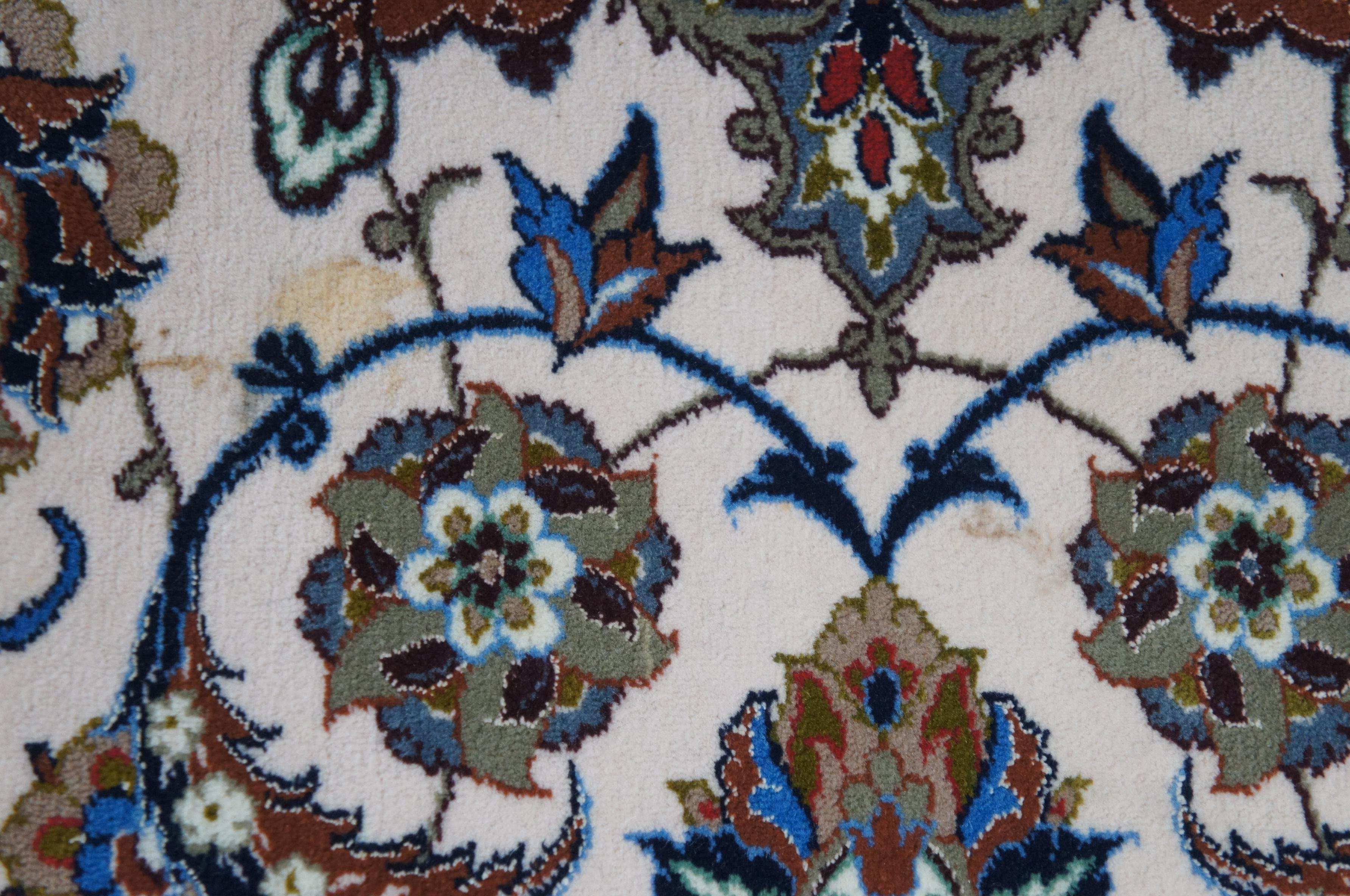Alfombra Persa Nain de Seda y Lana con Medallón Floral 7' x 10.5' en venta 4