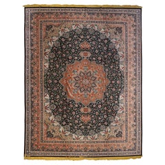 Vintage Fine Persian Qum Signed Mir-Mehdi Pure Silk, 700+ KPSI