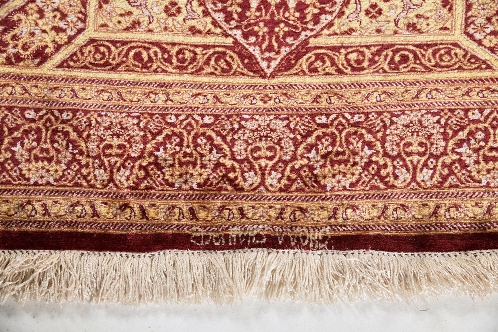 Fine Persian Qum Silk Rug 26894 For Sale 1