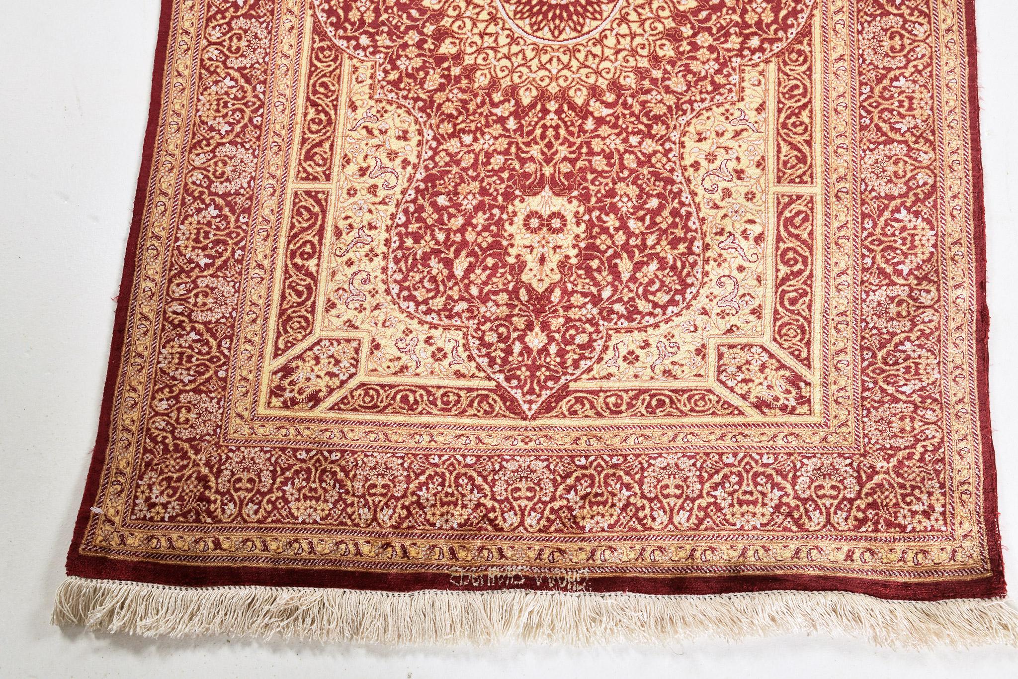Fine Persian Qum Silk Rug 26894 For Sale 2
