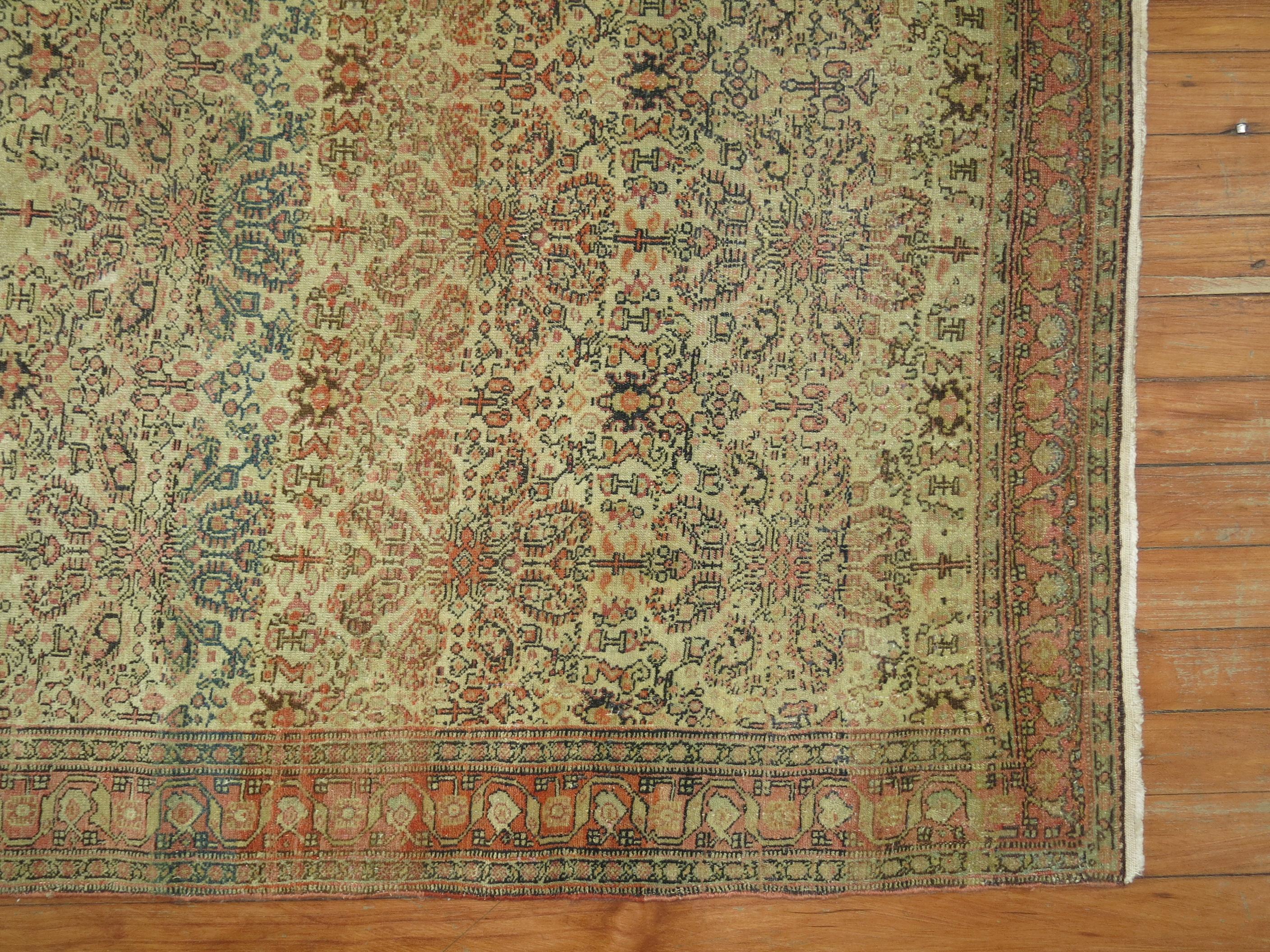 Tabriz Late 19th Century Fine Persian Senneh Rug For Sale