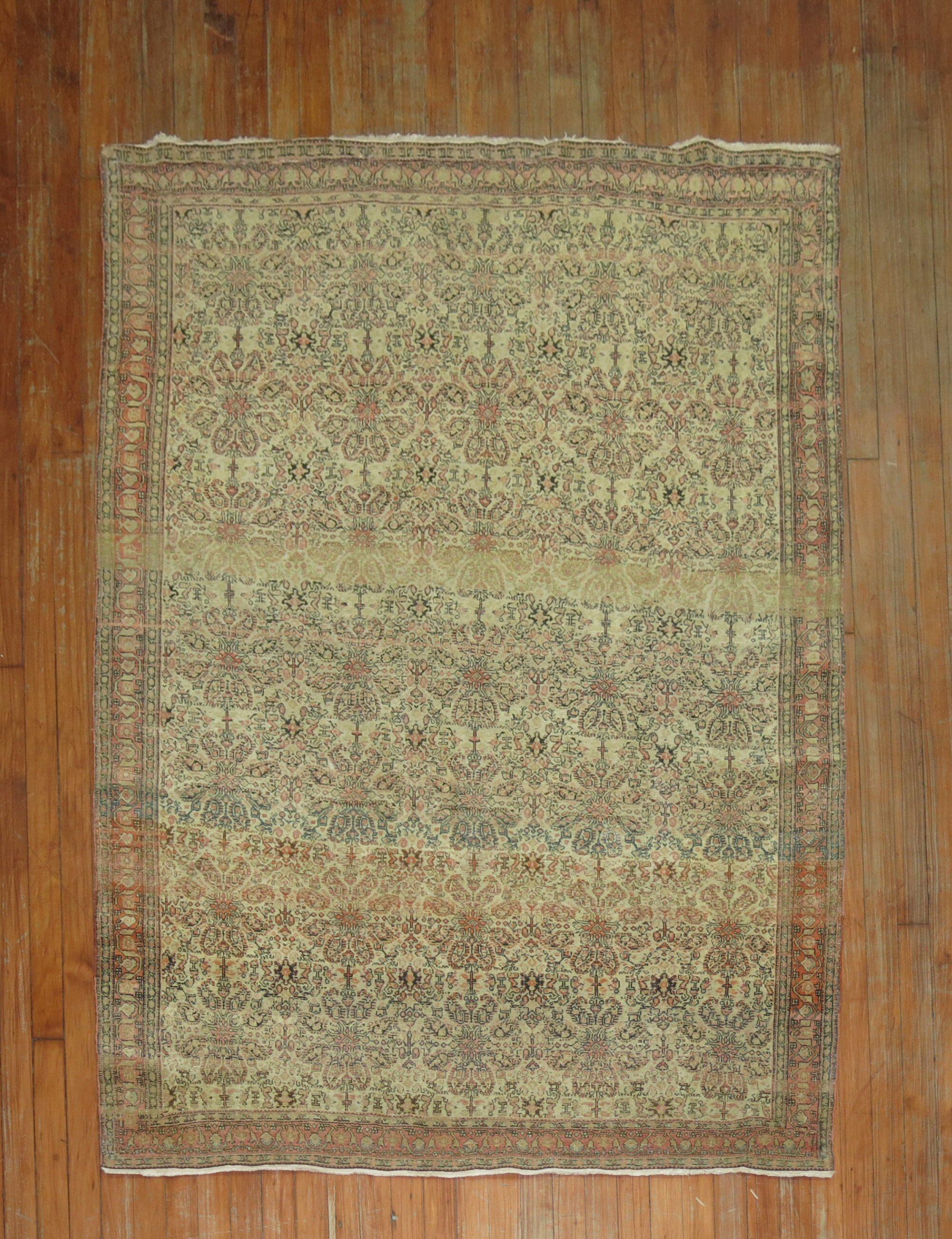 Late 19th Century Fine Persian Senneh Rug In Good Condition For Sale In New York, NY