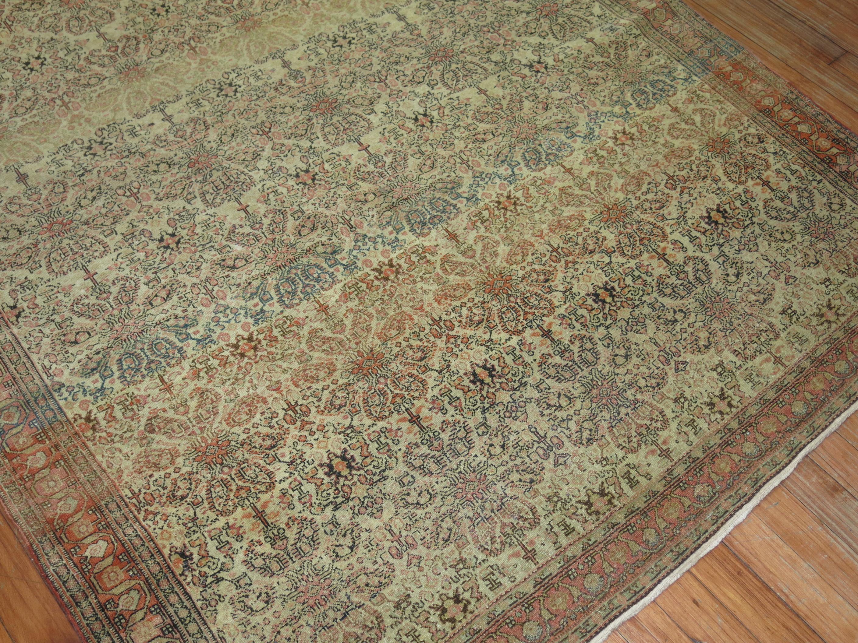 Wool Late 19th Century Fine Persian Senneh Rug For Sale