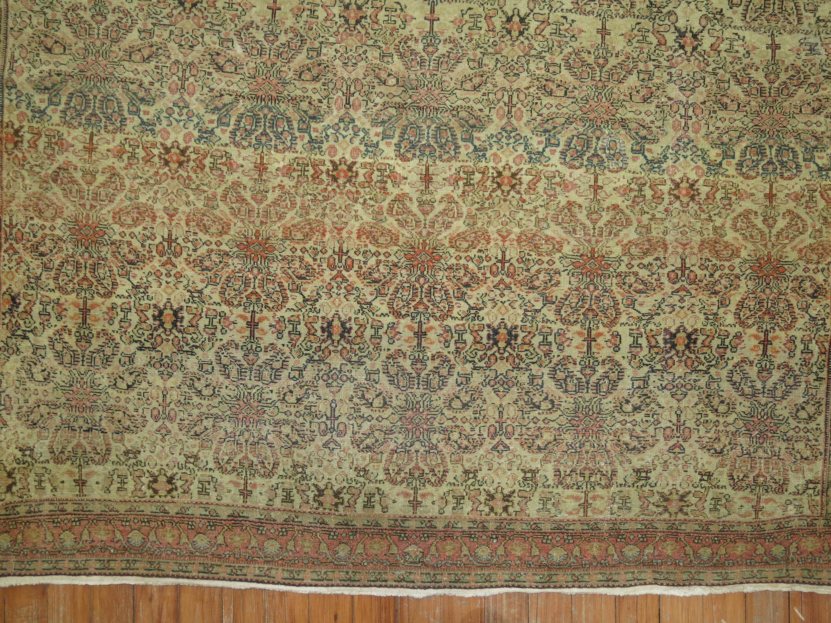 Late 19th Century Fine Persian Senneh Rug For Sale 1