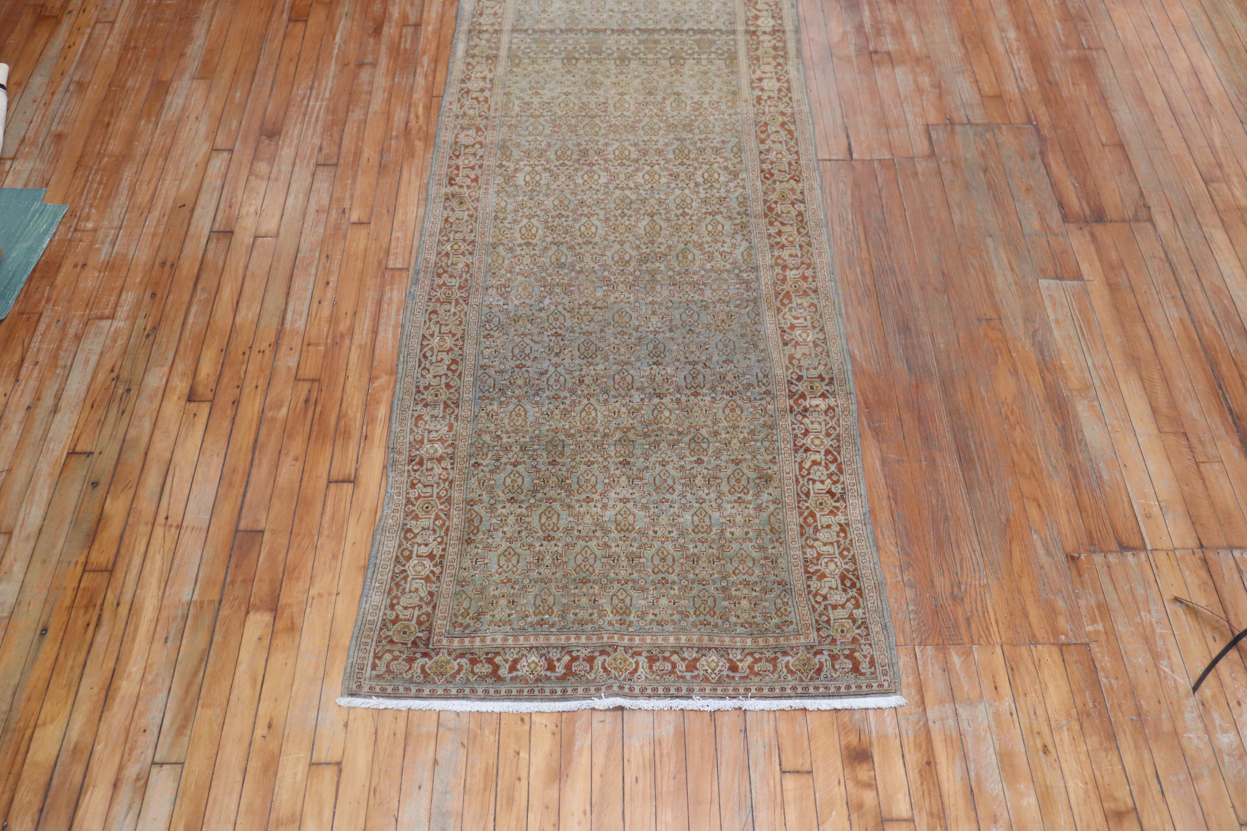 Fine Persian Senneh Wide Runner, Early 20th Century For Sale 6