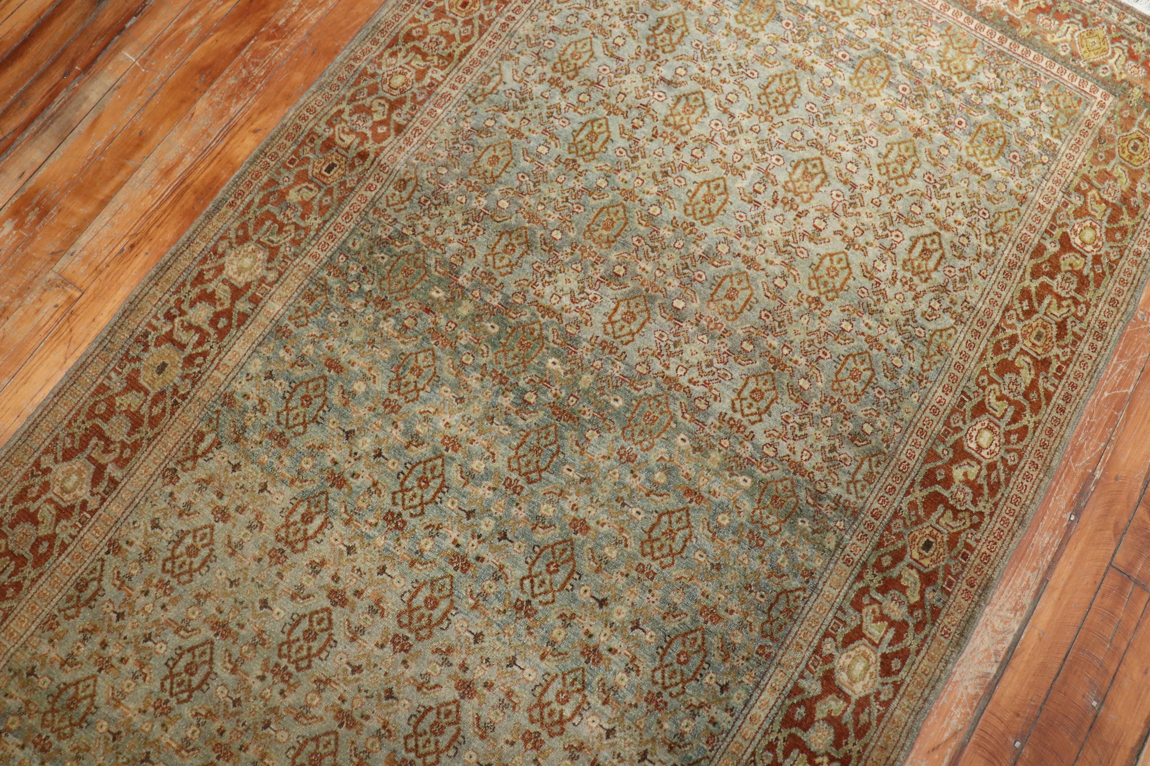 Fine Persian Senneh Wide Runner, Early 20th Century For Sale 1