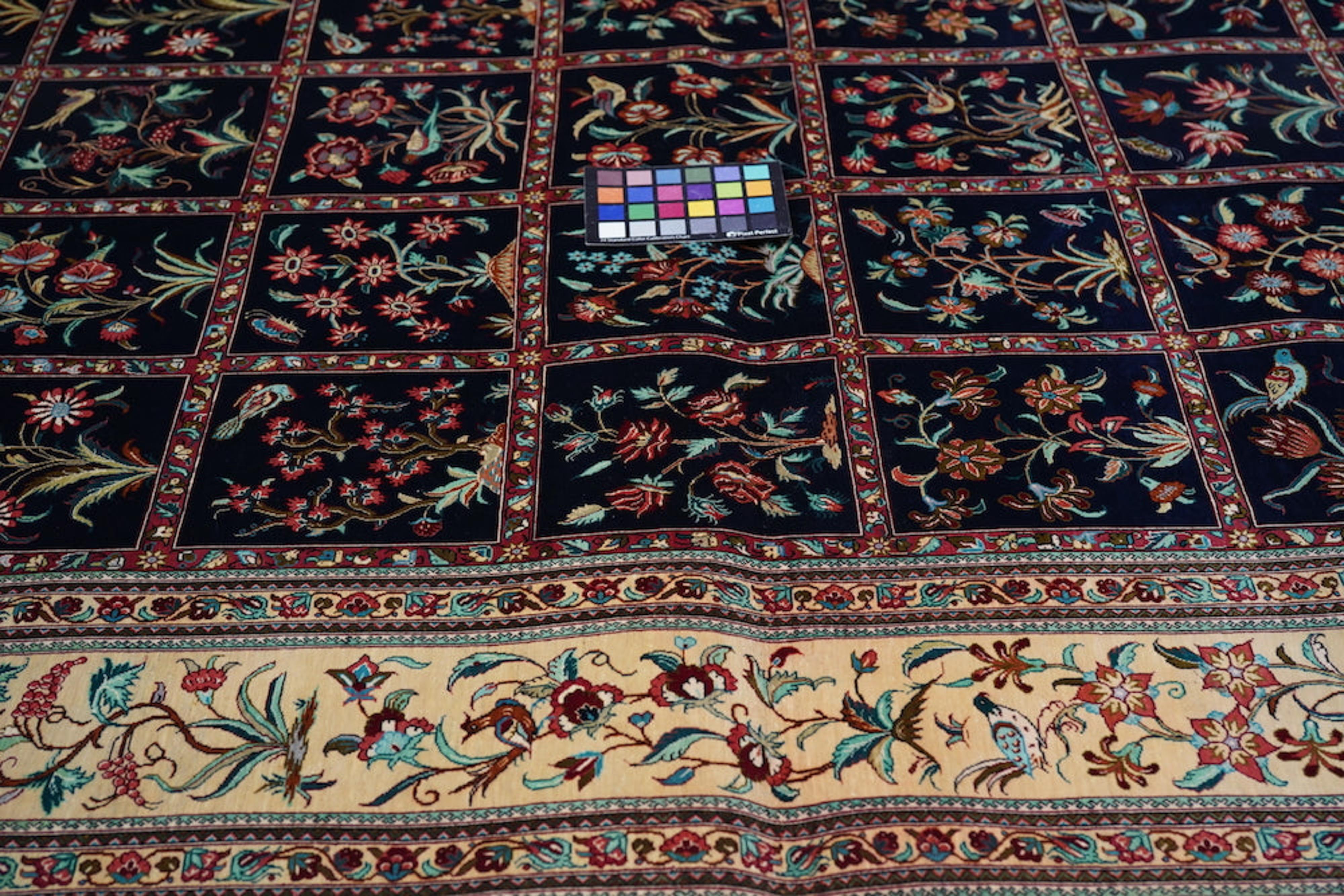 Extremely Fine Pure Silk Persian Qum Rug 4'5'' x 6'11'' For Sale 3