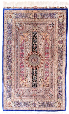 Fine Persian Silk Qum Signed Jamshidi Rug 4'4'' x 6'11''
