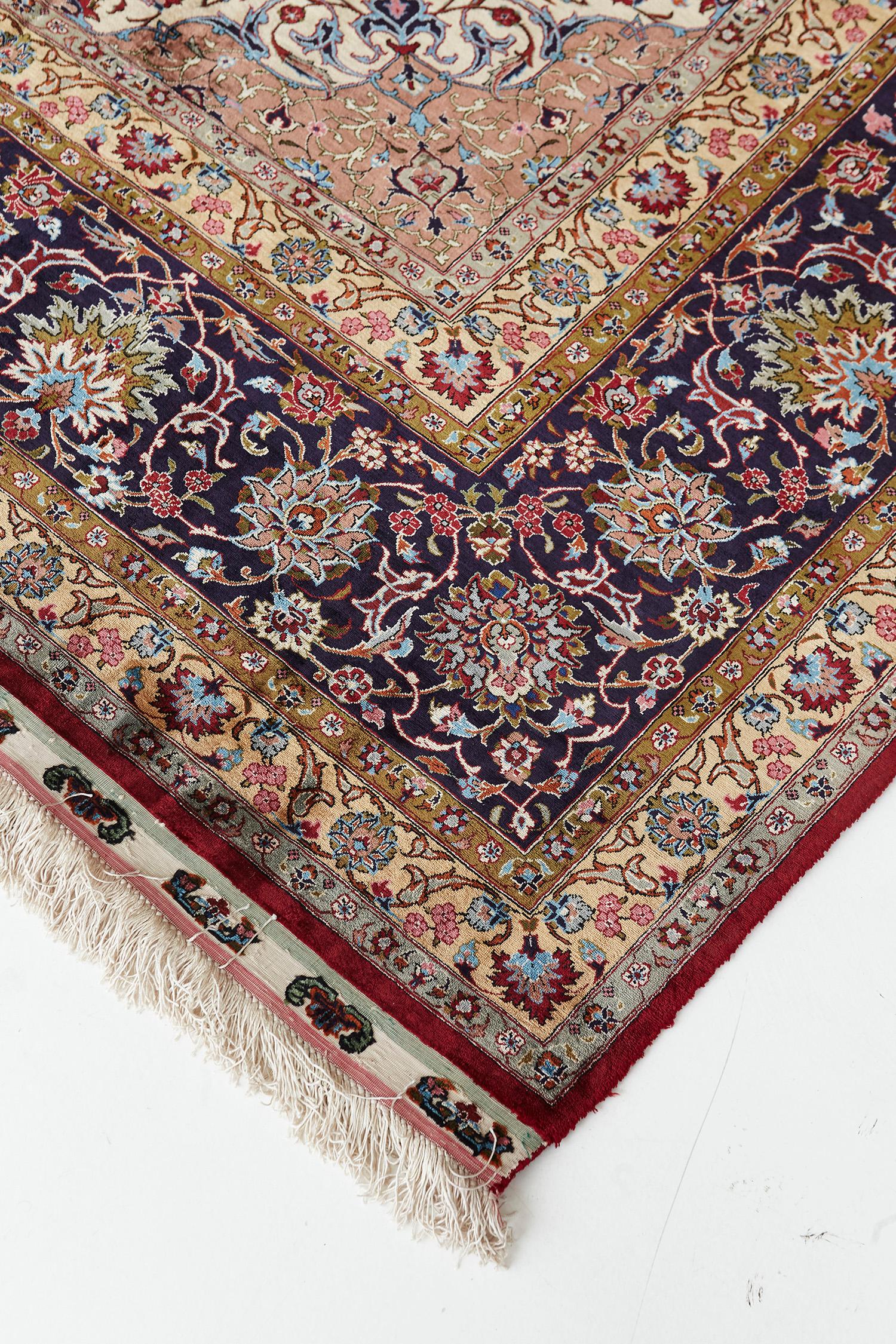 Fine Persian Silk Tabriz For Sale 8