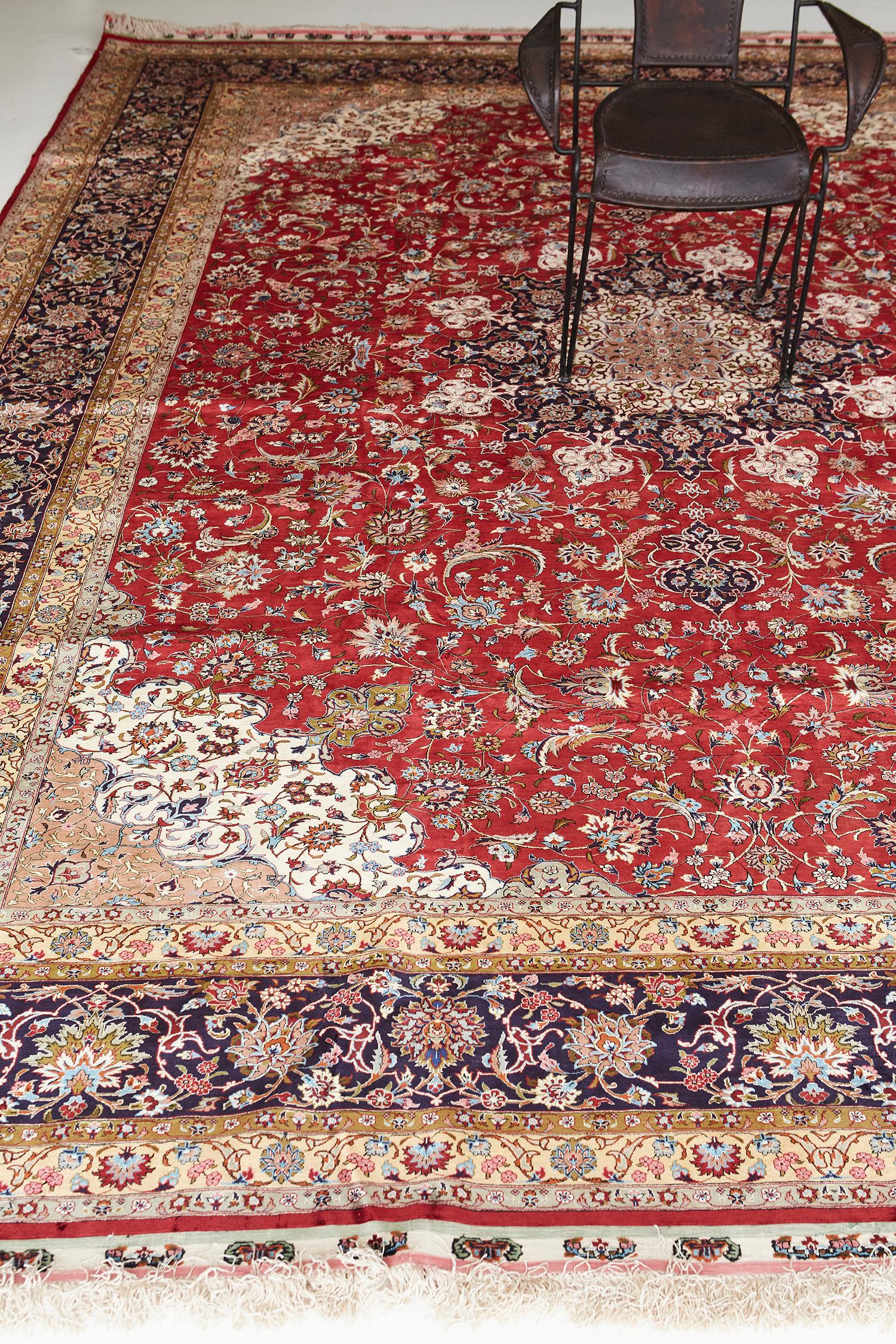 Fine Persian Silk Tabriz For Sale 2