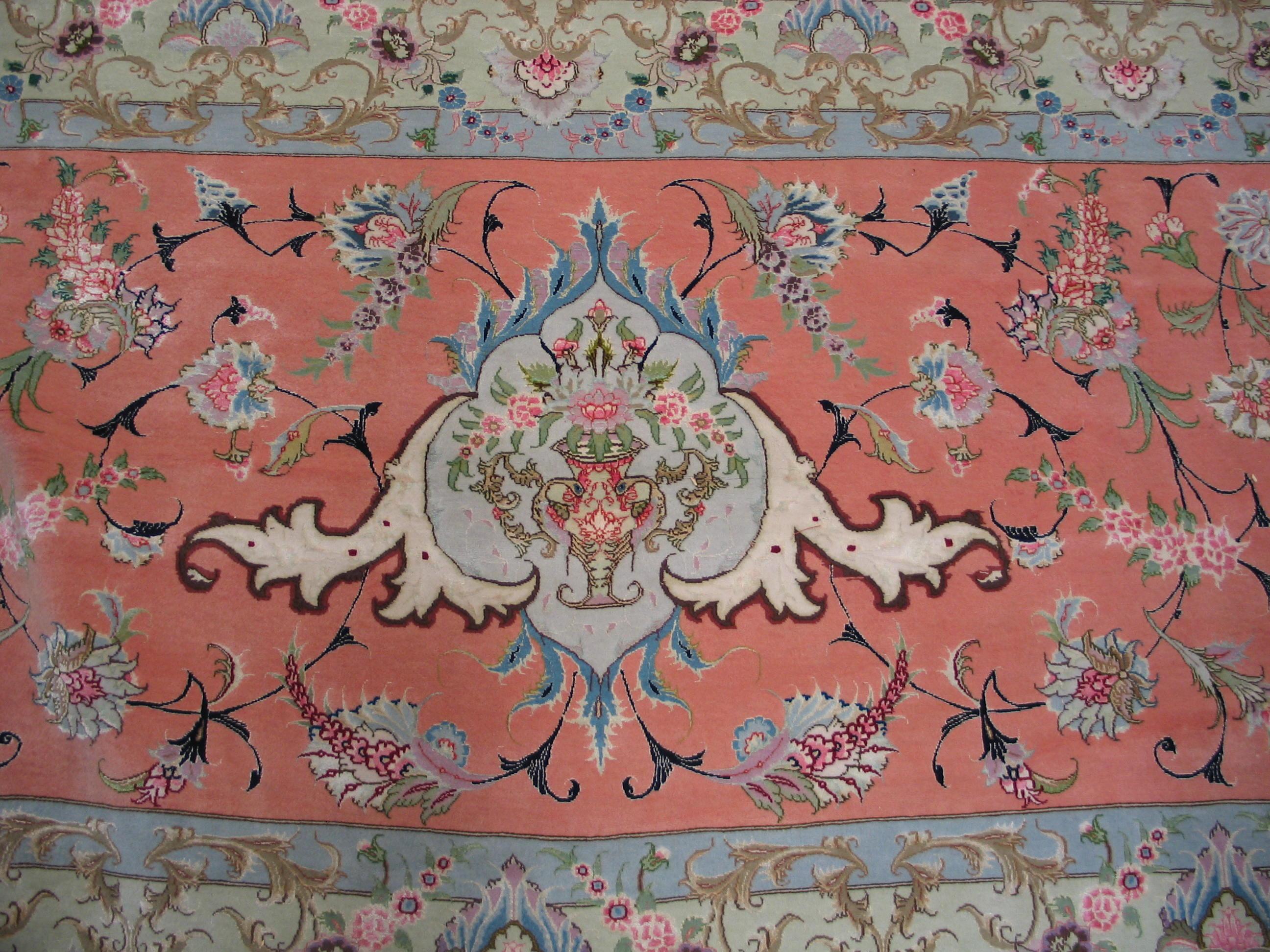 Fine Persian Tabriz In Excellent Condition For Sale In New York, NY
