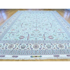 Fine Persian Tabriz 400 Kpsi Wool and Silk Handmade Rug