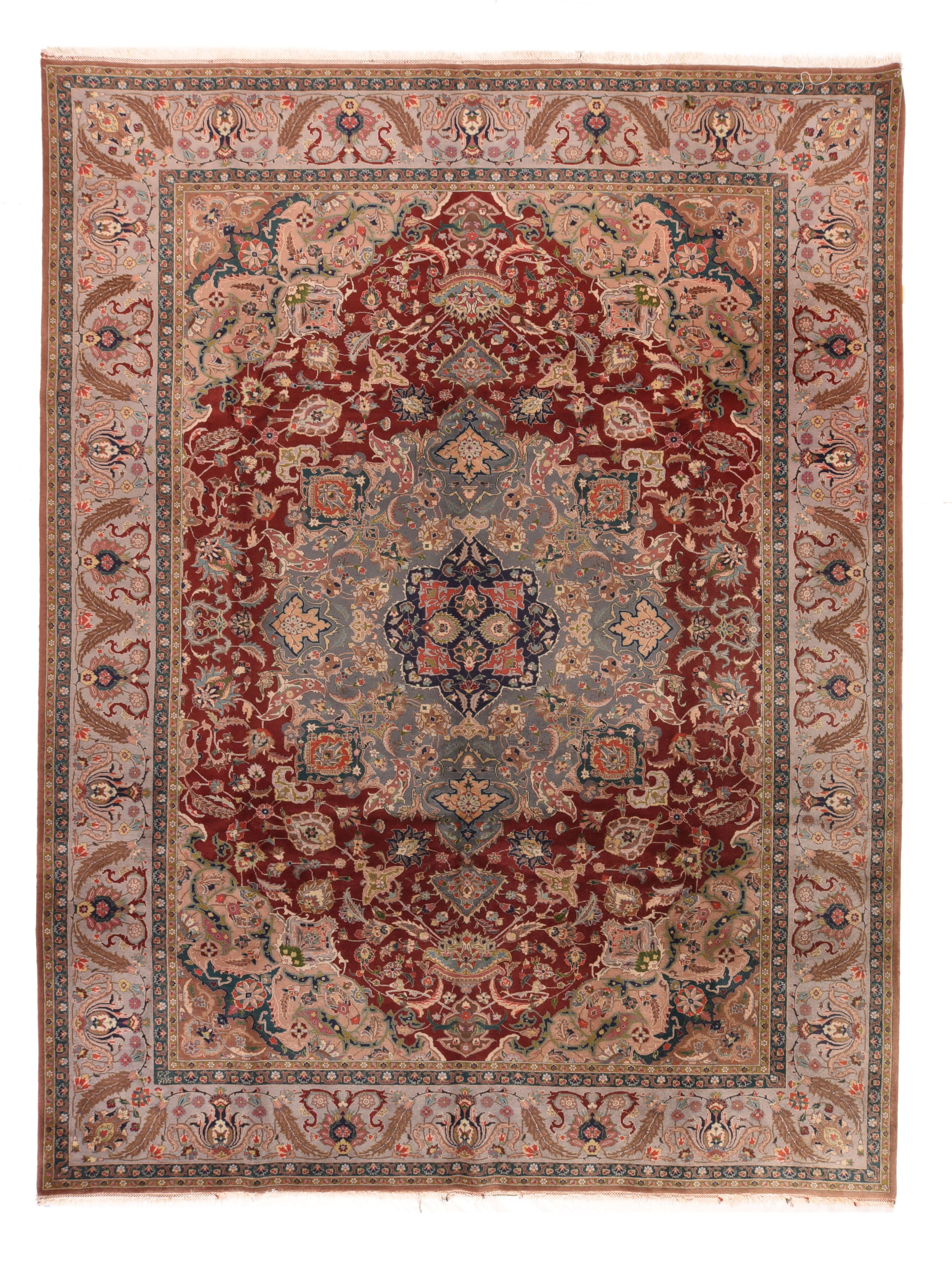 Tappeto Tabriz persiano estremamente fine, tessuto dal maestro tessitore 8'2'' x 11'0''.