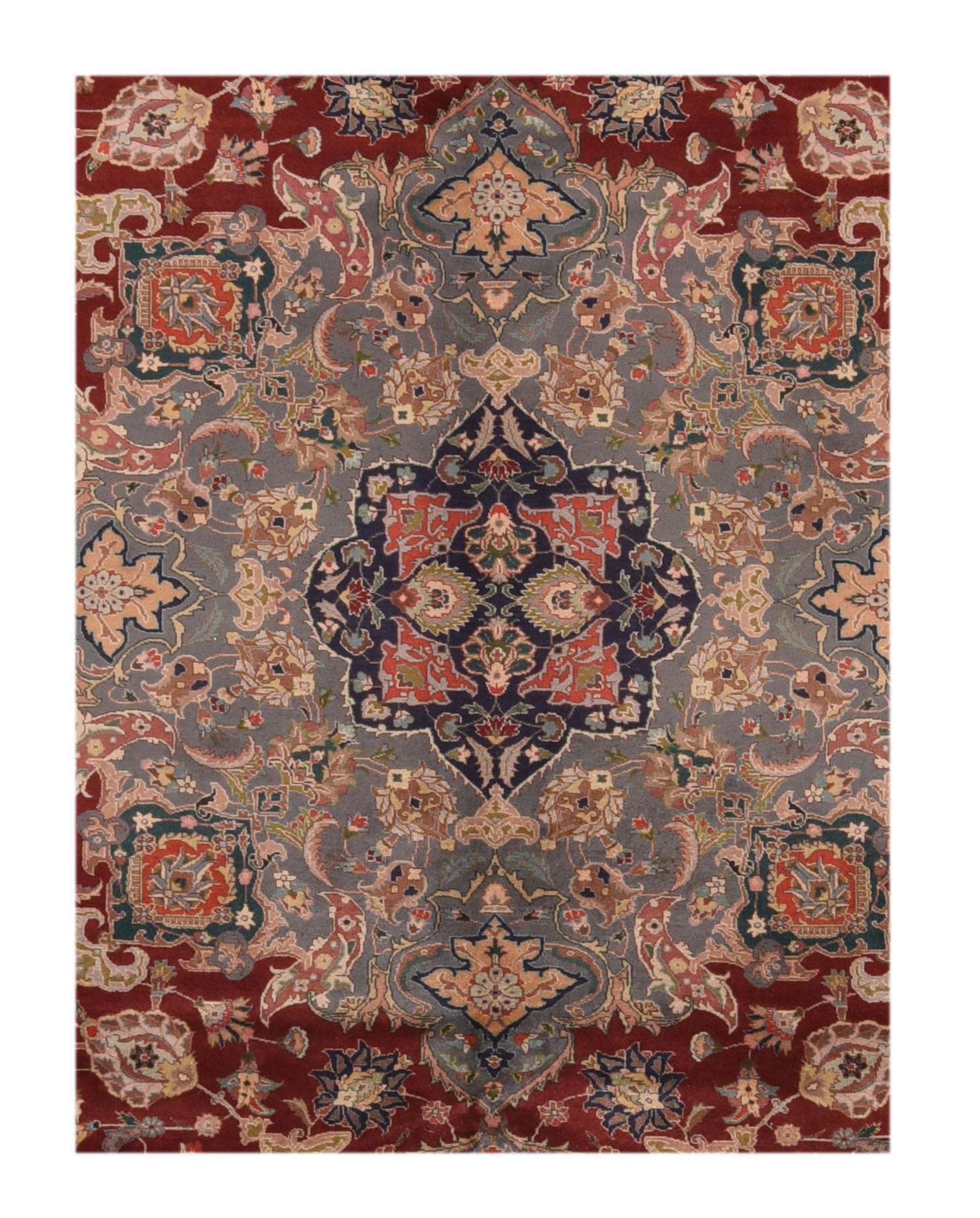 Annodato a mano Tappeto Tabriz persiano estremamente fine tessuto dal maestro tessitore 8'2'' x 11' in vendita