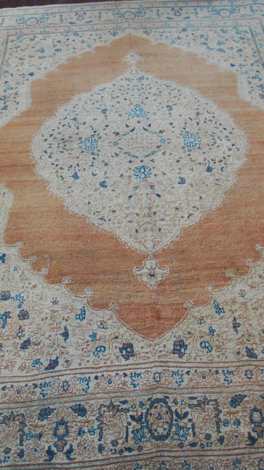 Antique Persian Tabriz Hajji Jalili Rug, Fine For Sale 2