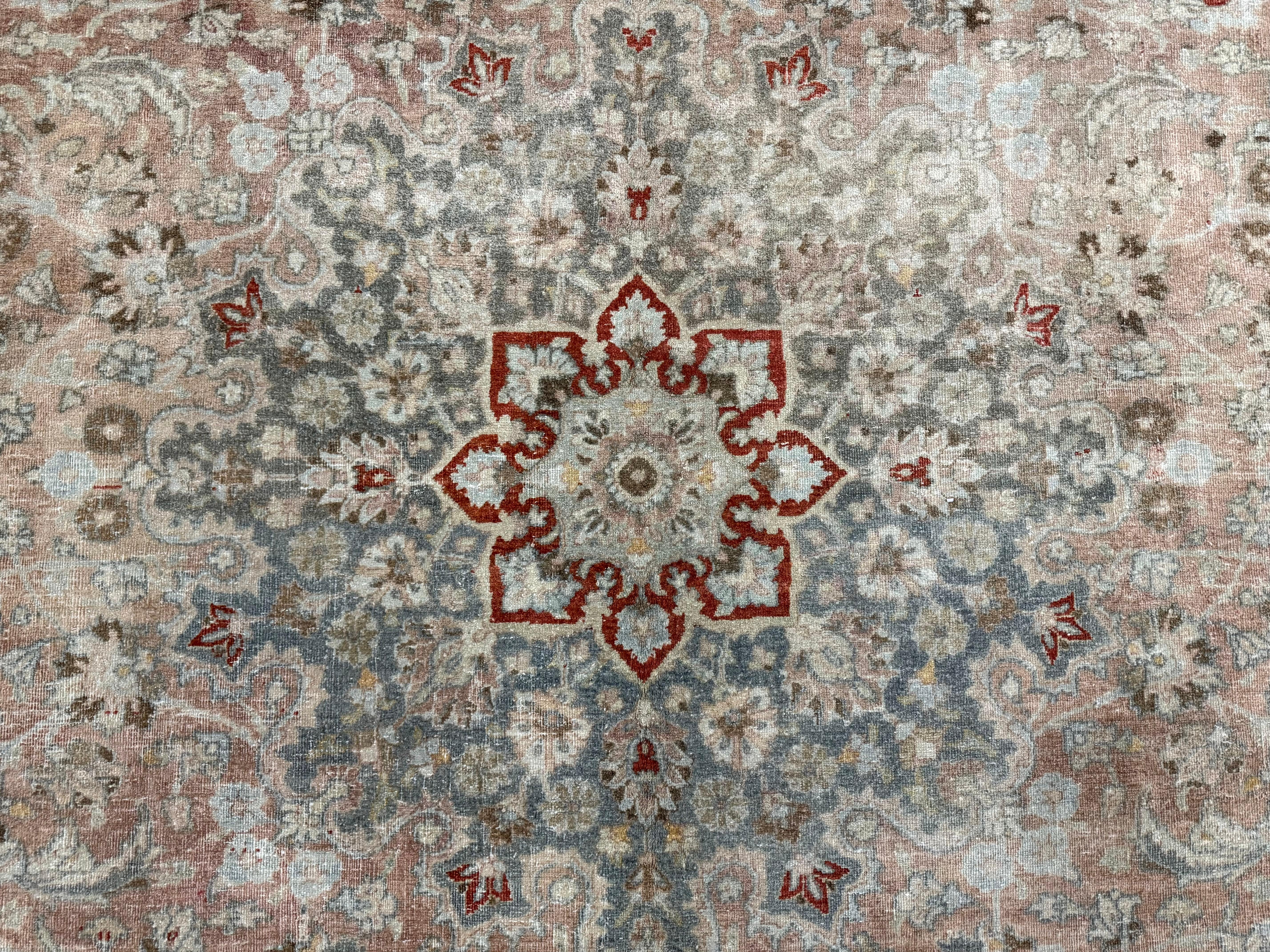 Wool Fine Persian Tabriz Rug 10’ x 12’11” For Sale