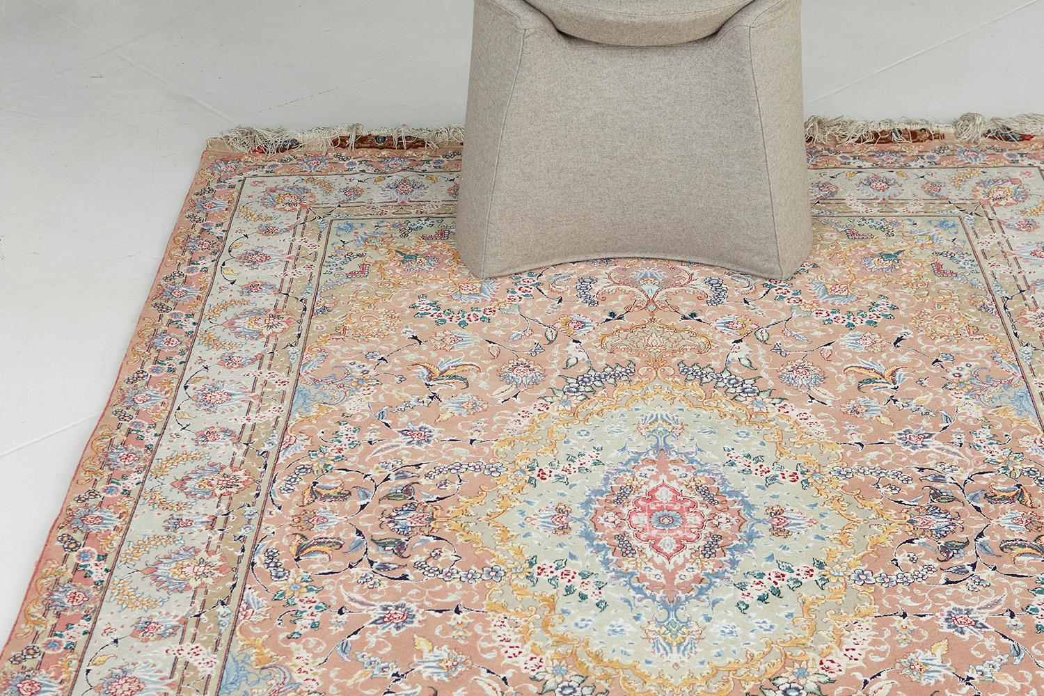 Hand-Knotted Fine Persian Tabriz Rug