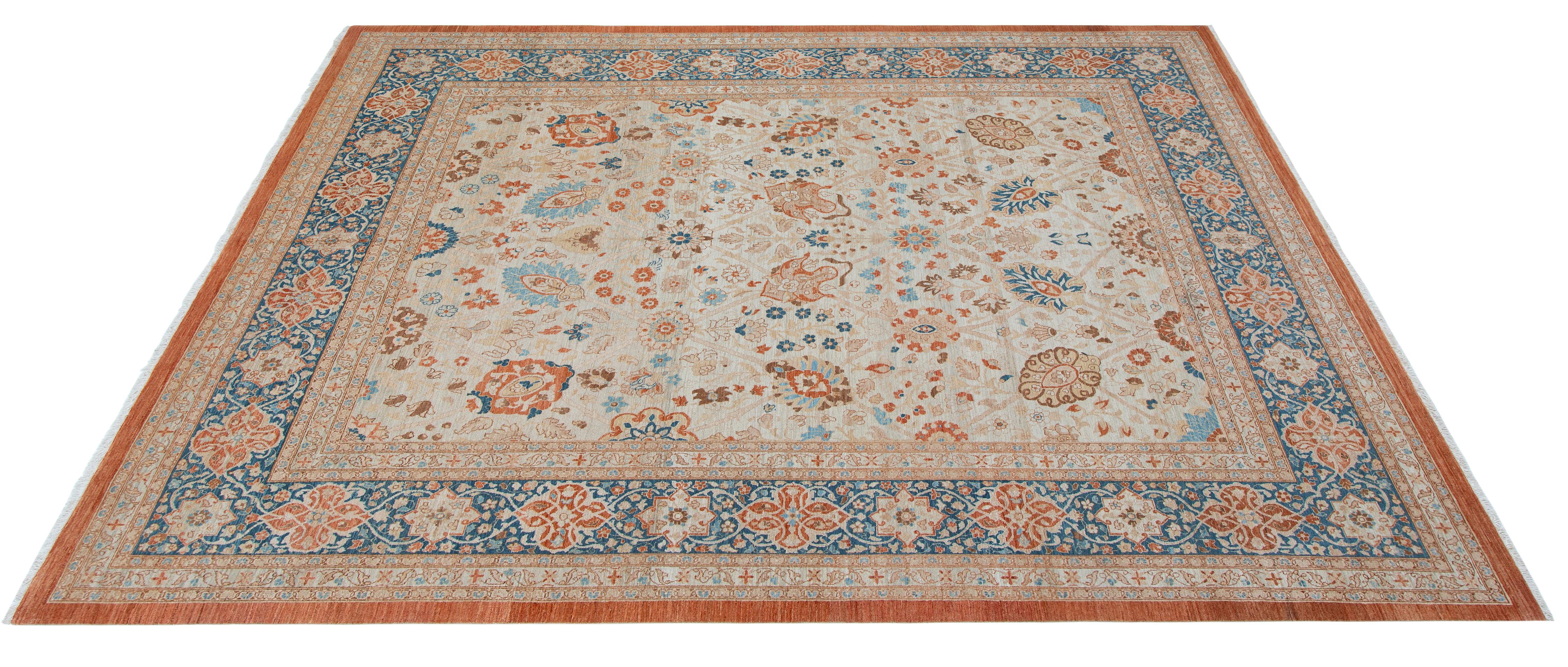 Hand-Knotted Fine Persian Tabriz Rug For Sale