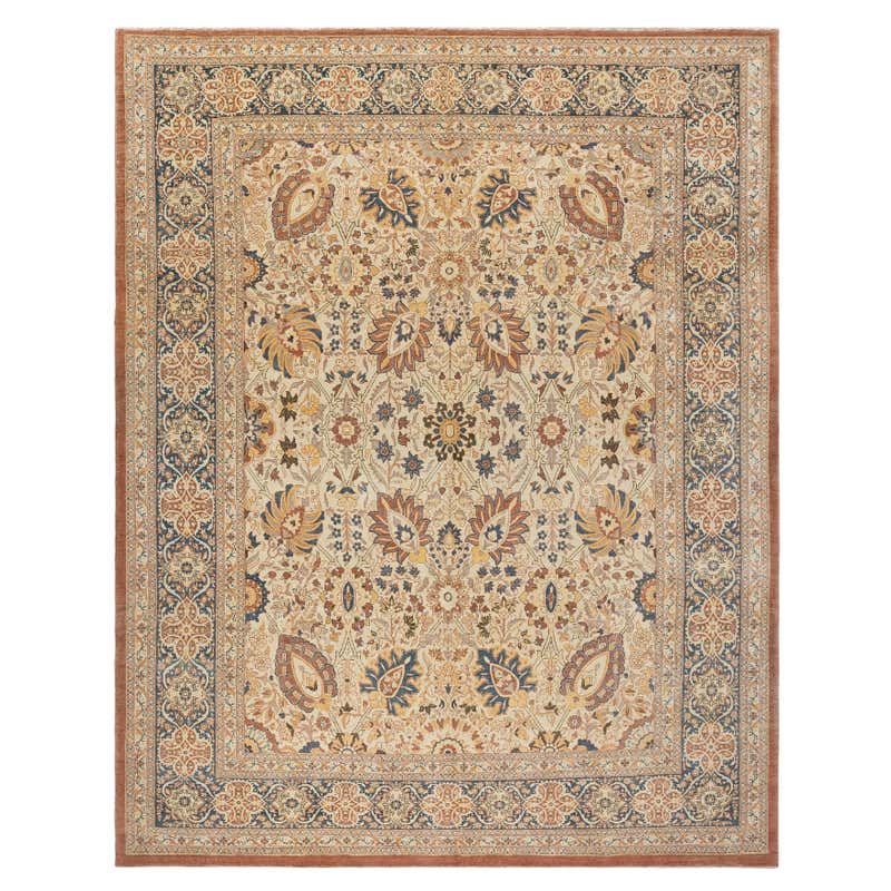Wool Handwoven Tabriz Inspired Rug For Sale at 1stDibs