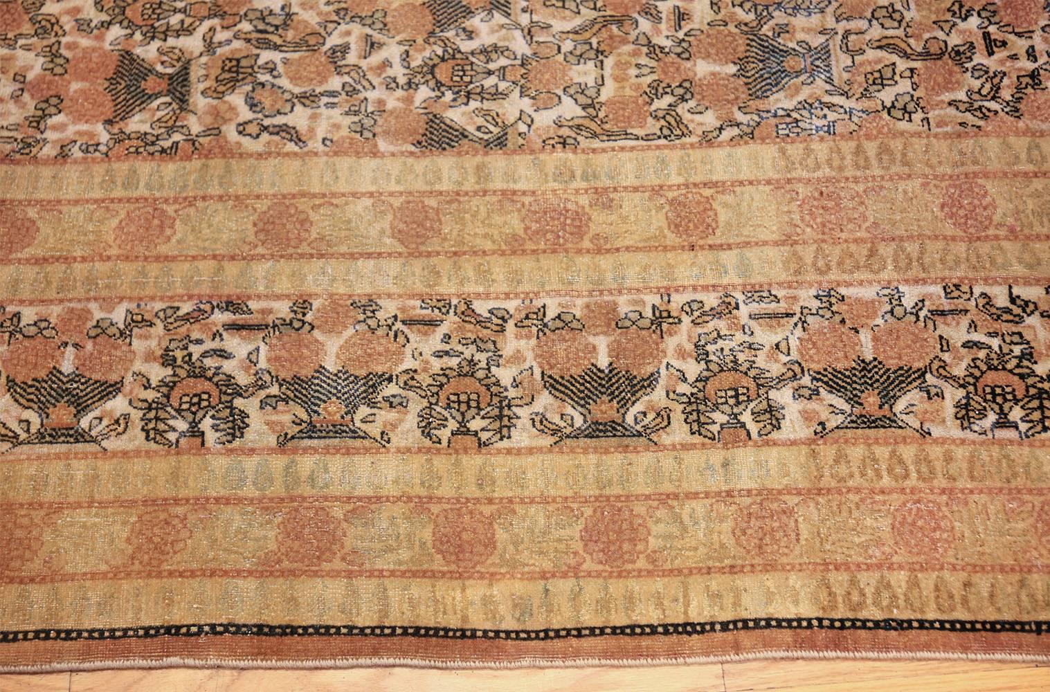 Hand-Knotted Fine Persian Tehran Room Size Antique Carpet. Size: 9 ft 6 in x 12 ft 6 in