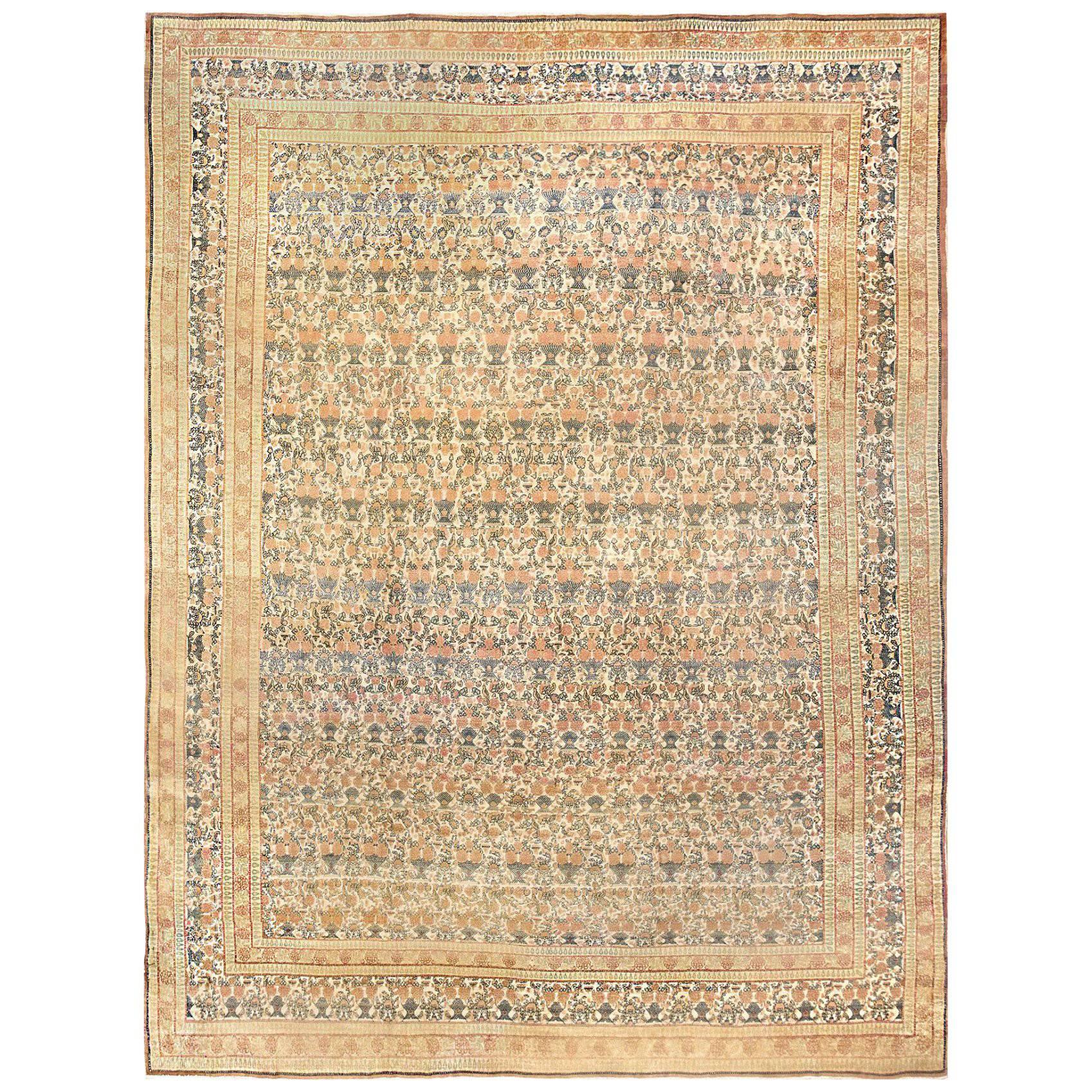 Fine Persian Tehran Room Size Antique Carpet. Size: 9 ft 6 in x 12 ft 6 in