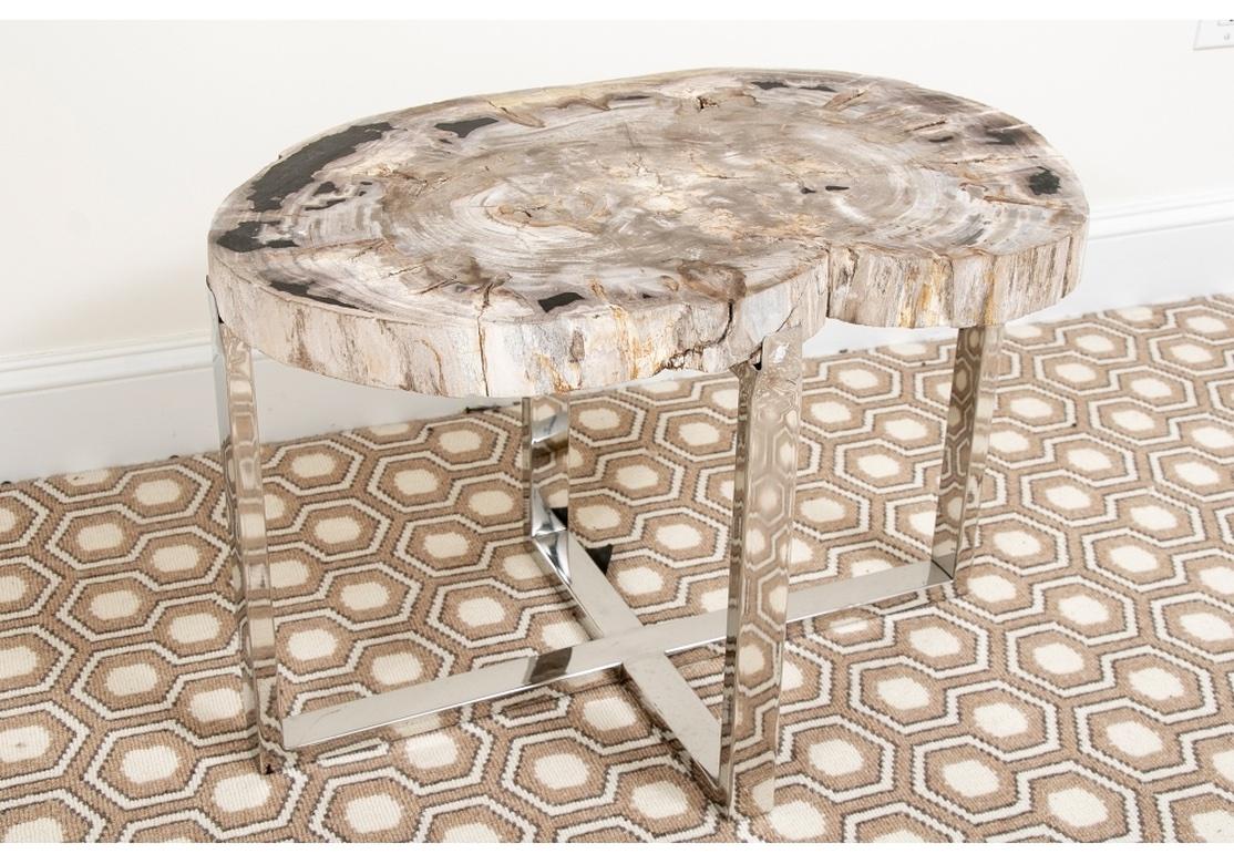 Fine Petrified Wood Cocktail or Side Table In Good Condition In Bridgeport, CT