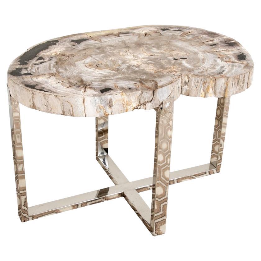 Fine Petrified Wood Cocktail or Side Table