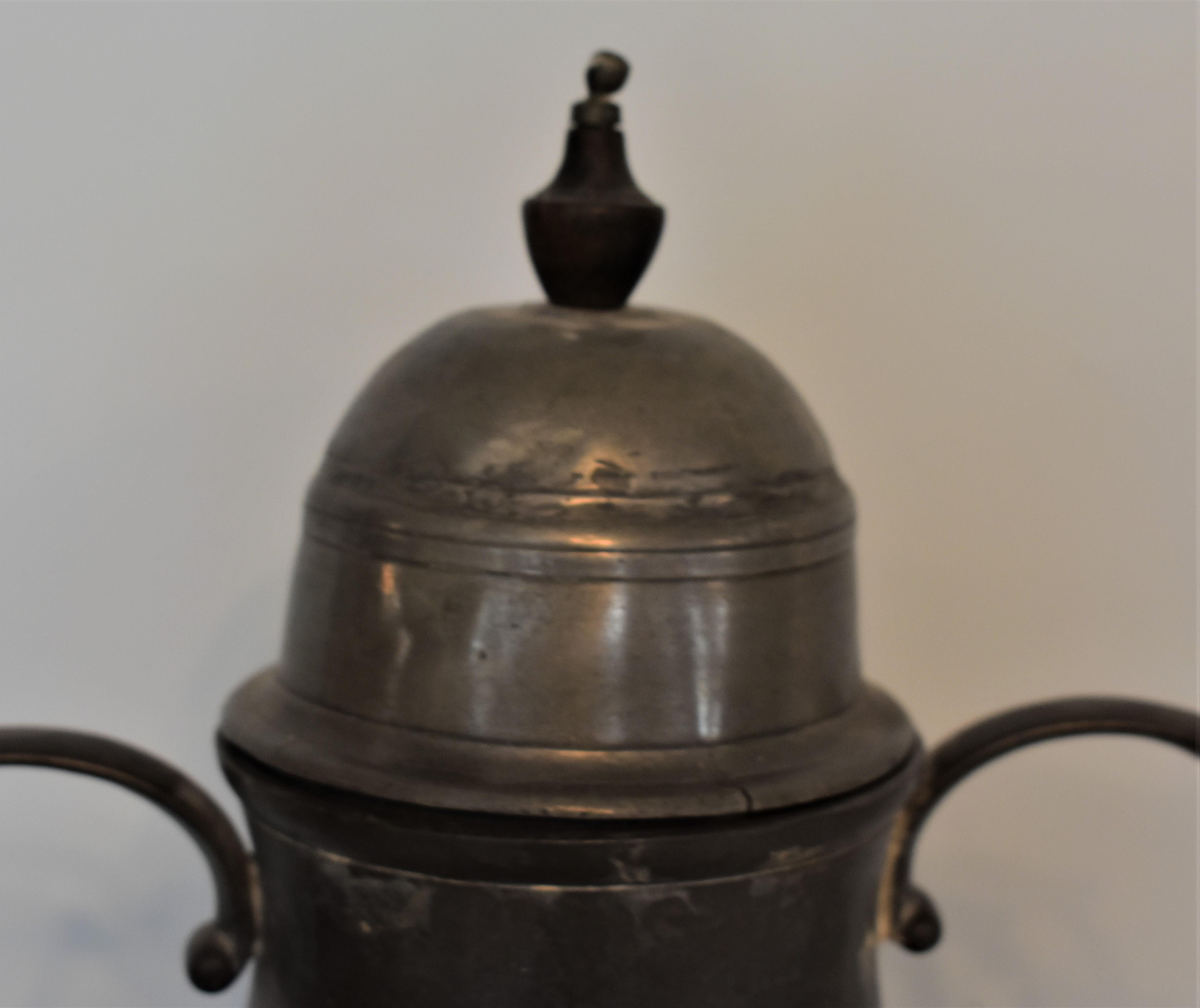 Baroque Fine Pewter Chocolate Pot, Continental, Likely Dutch Late 18th Century For Sale