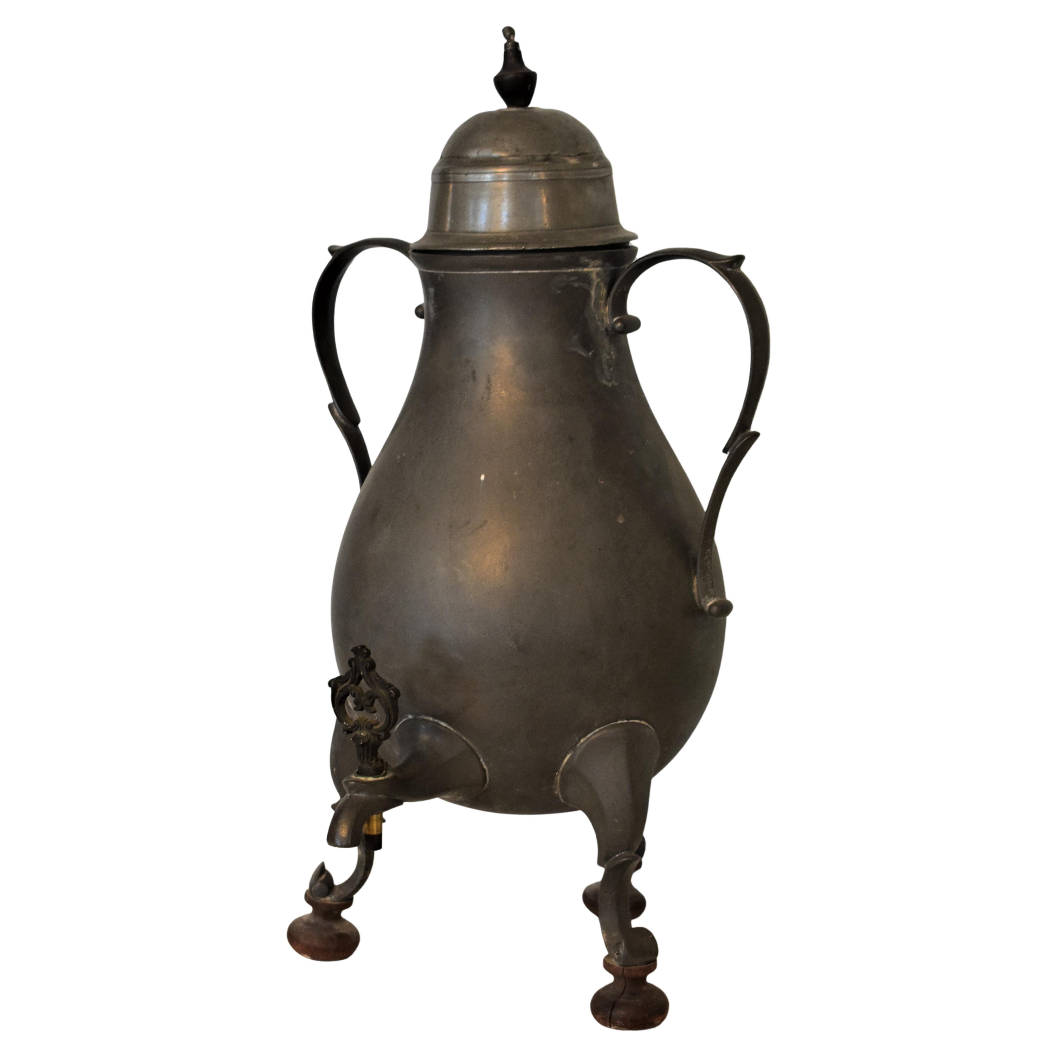 Fine Pewter Chocolate Pot, Continental, Likely Dutch Late 18th Century For Sale