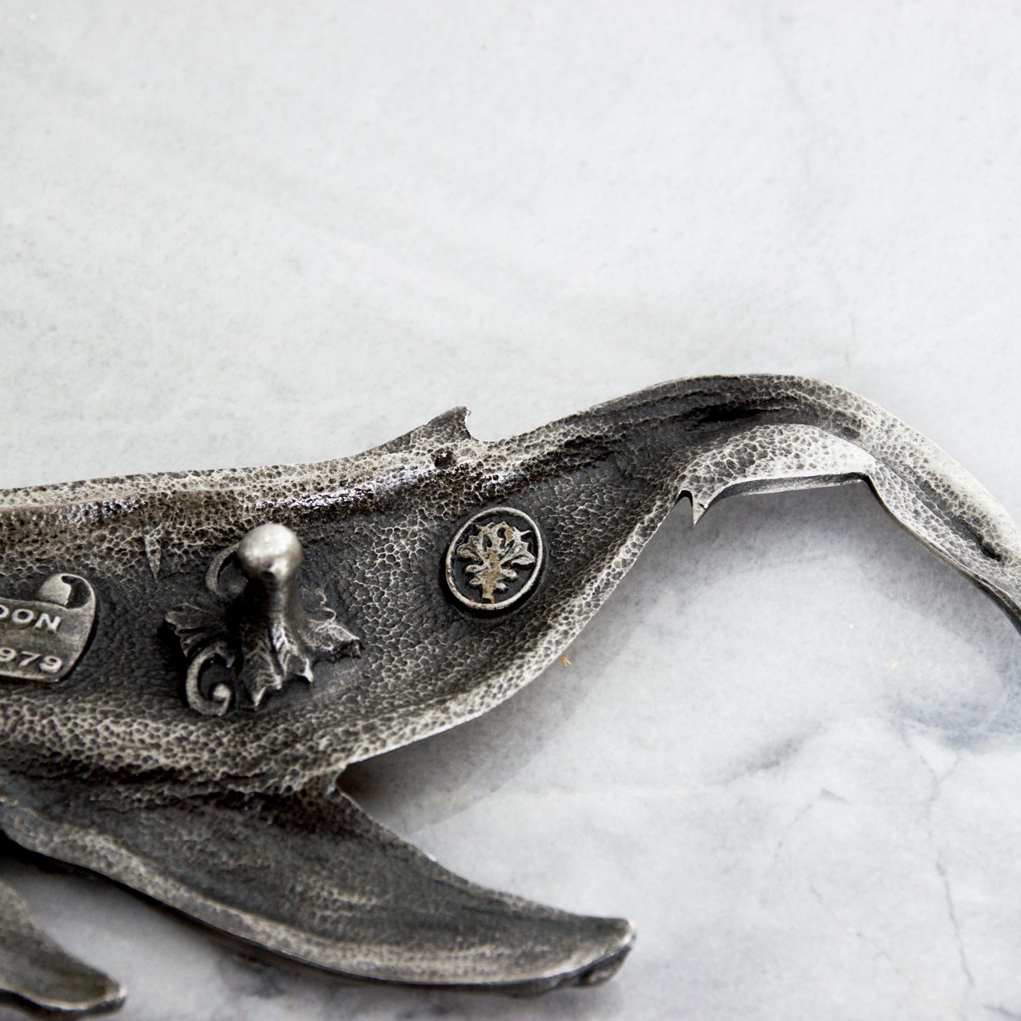 Late 20th Century Fine Pewter Humpback Whale Belt Buckle by Vinegarroon 1979 Vintage Steampunk