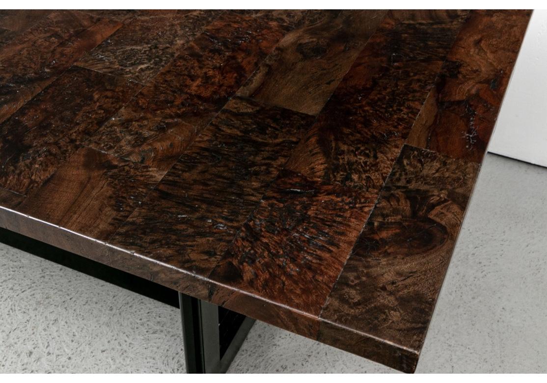 Mid-Century Modern Fine Pieced Burl Top Dining/ Work Table For Sale