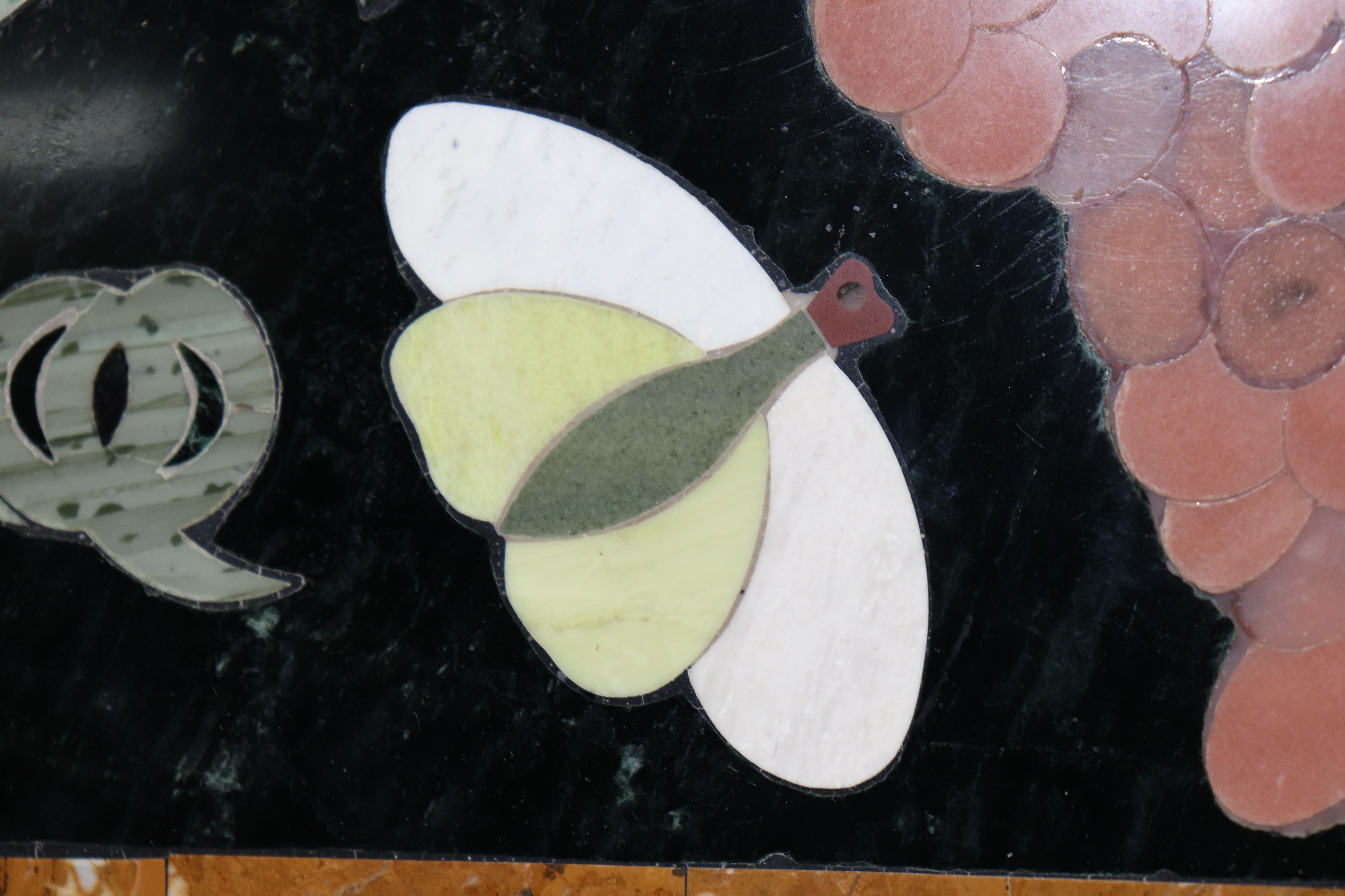 Neoclassico Fine Pietra Dura Italian Inlaid Marble Oval Dining Table Top Only - no Base in vendita