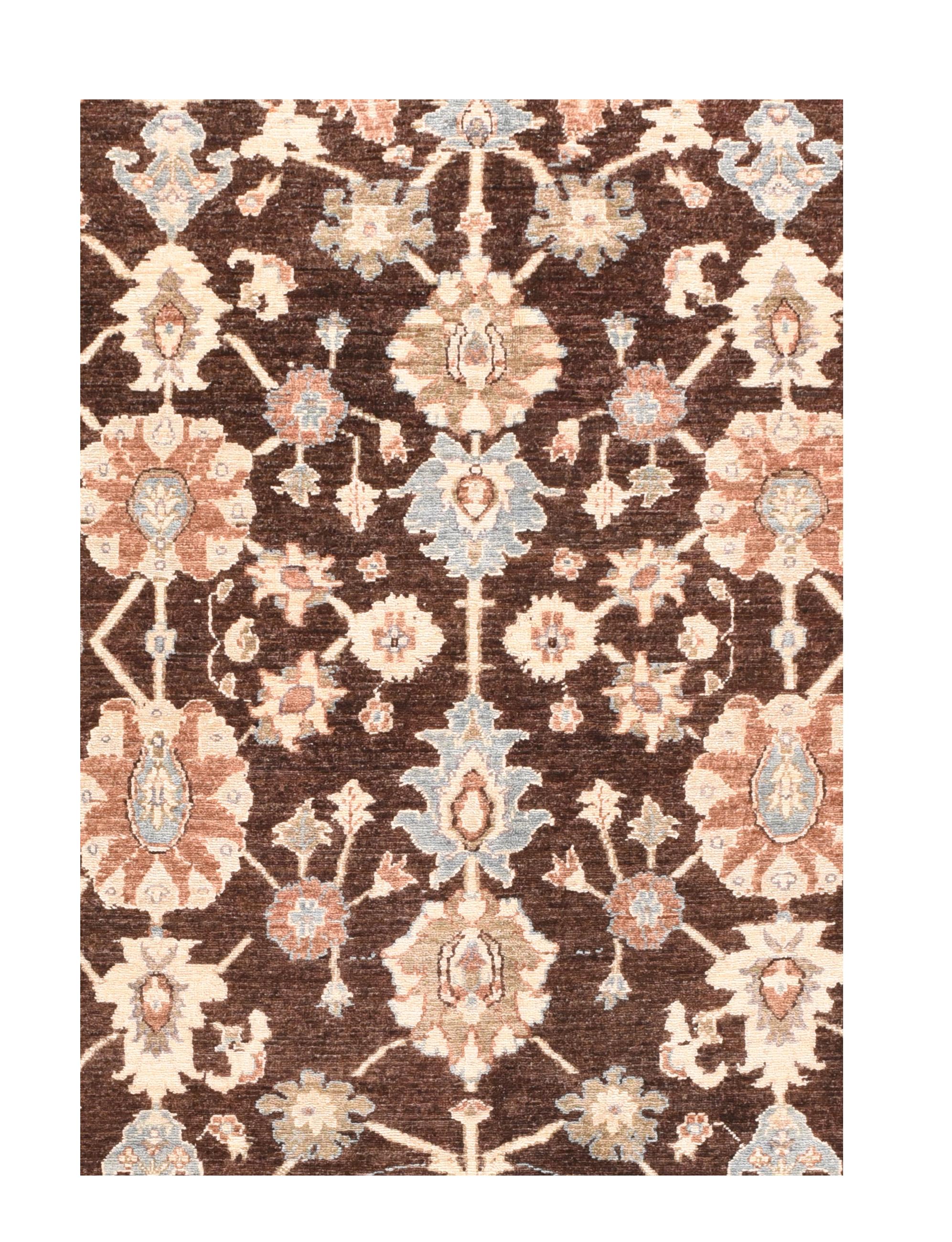 Fine Pishawar Pakistan rug, hand knotted
Design: Floral

Peshawar is the capital of the Pakistani province of Khyber Pakhtunkhwa. Situated in the broad Valley of Peshawar near the eastern end of the historic Khyber Pass, close to the border with