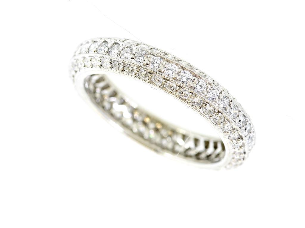 Fine Platinum & White Brilliant Cut Diamond Eternity Band, Pierre/Famille. In New Condition For Sale In Aspen, CO