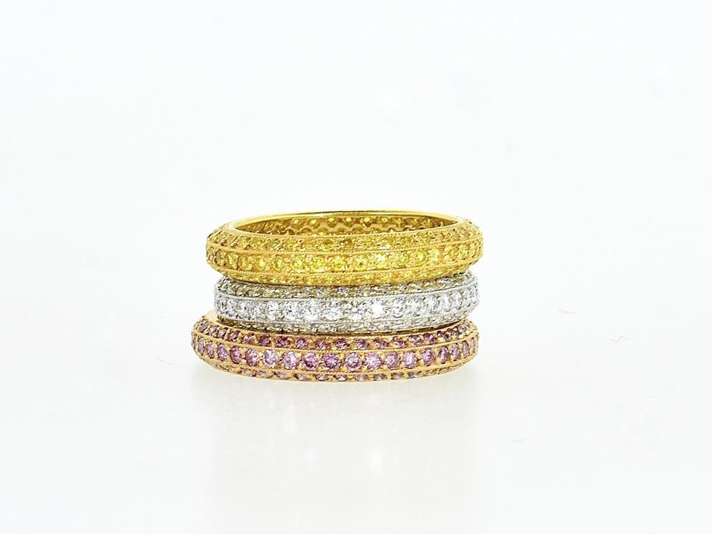 Fine Platinum & White Brilliant Cut Diamond Eternity Band, Pierre/Famille. For Sale 1