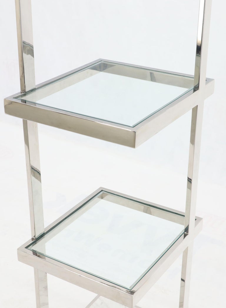Fine Polished Stainless Steel Compact Small Tower Shape Étagère Shelf