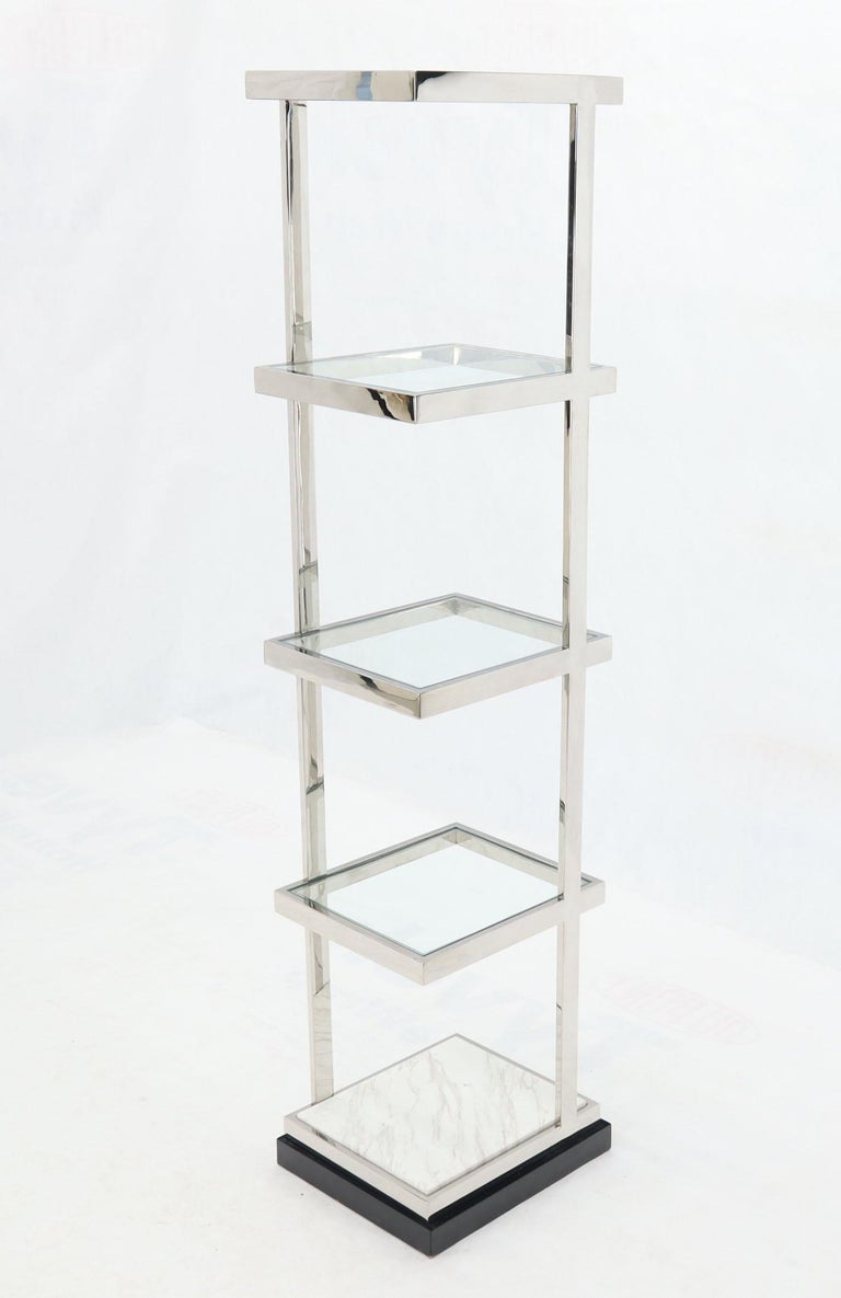 Fine Polished Stainless Steel Compact Small Tower Shape Étagère Shelf