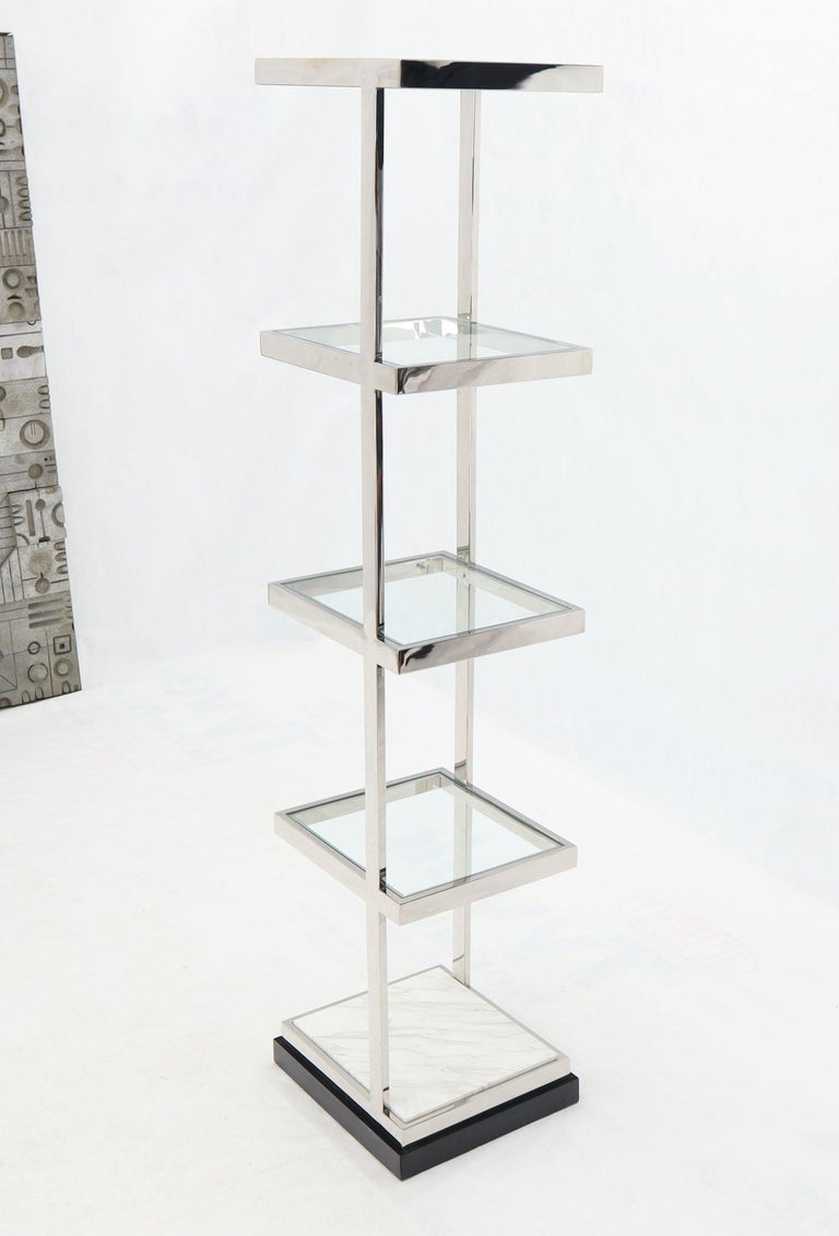 Fine Polished Stainless Steel Compact Small Tower Shape Étagère Shelf