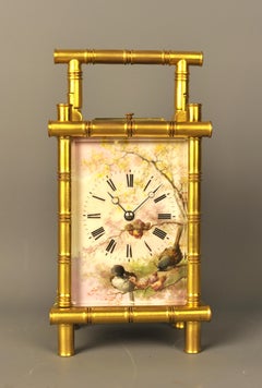 Fine Porcelain Bamboo Carriage Clock