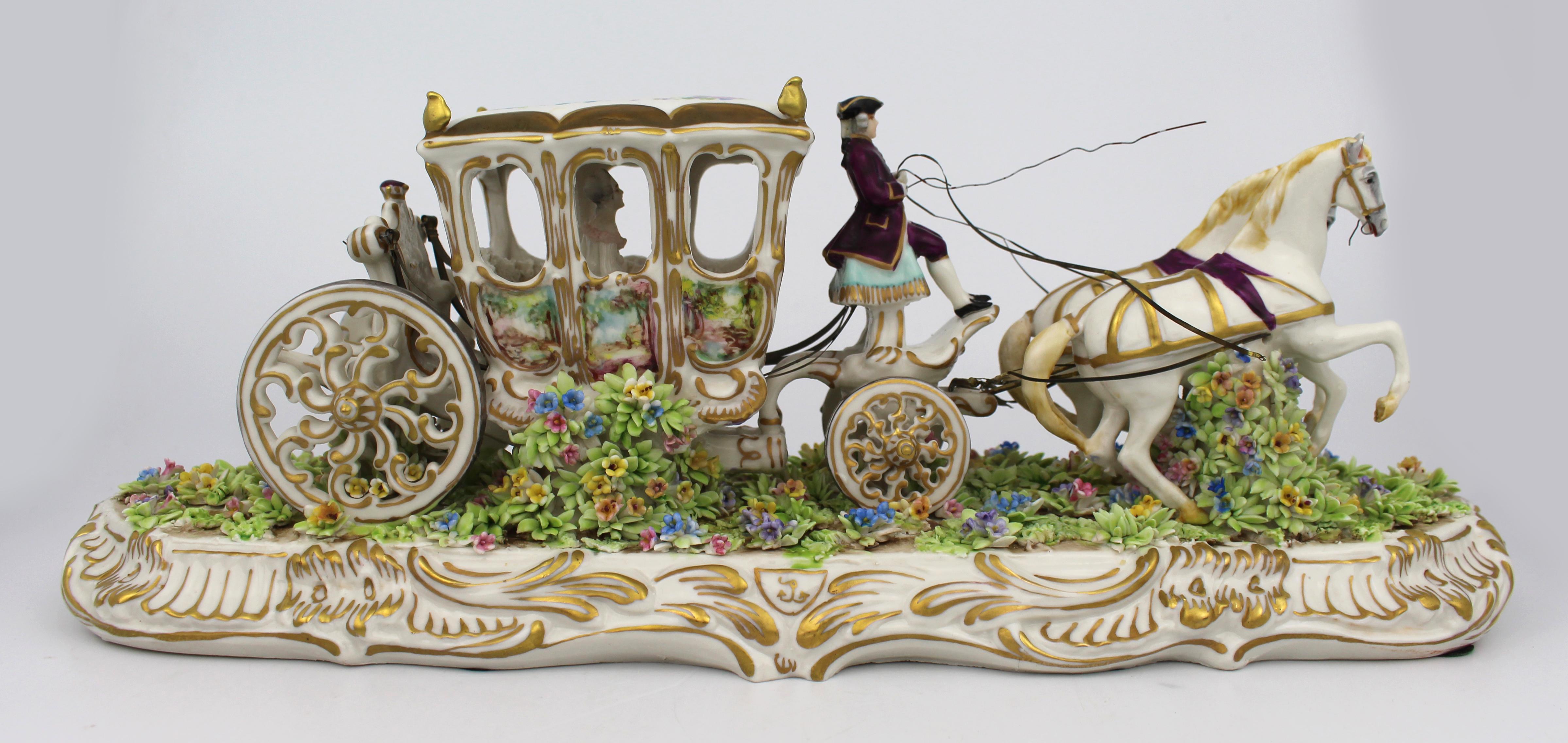 Groupe de chariots en porcelaine fine d'Italie par Luigi Fabris, C.C. en vente 4