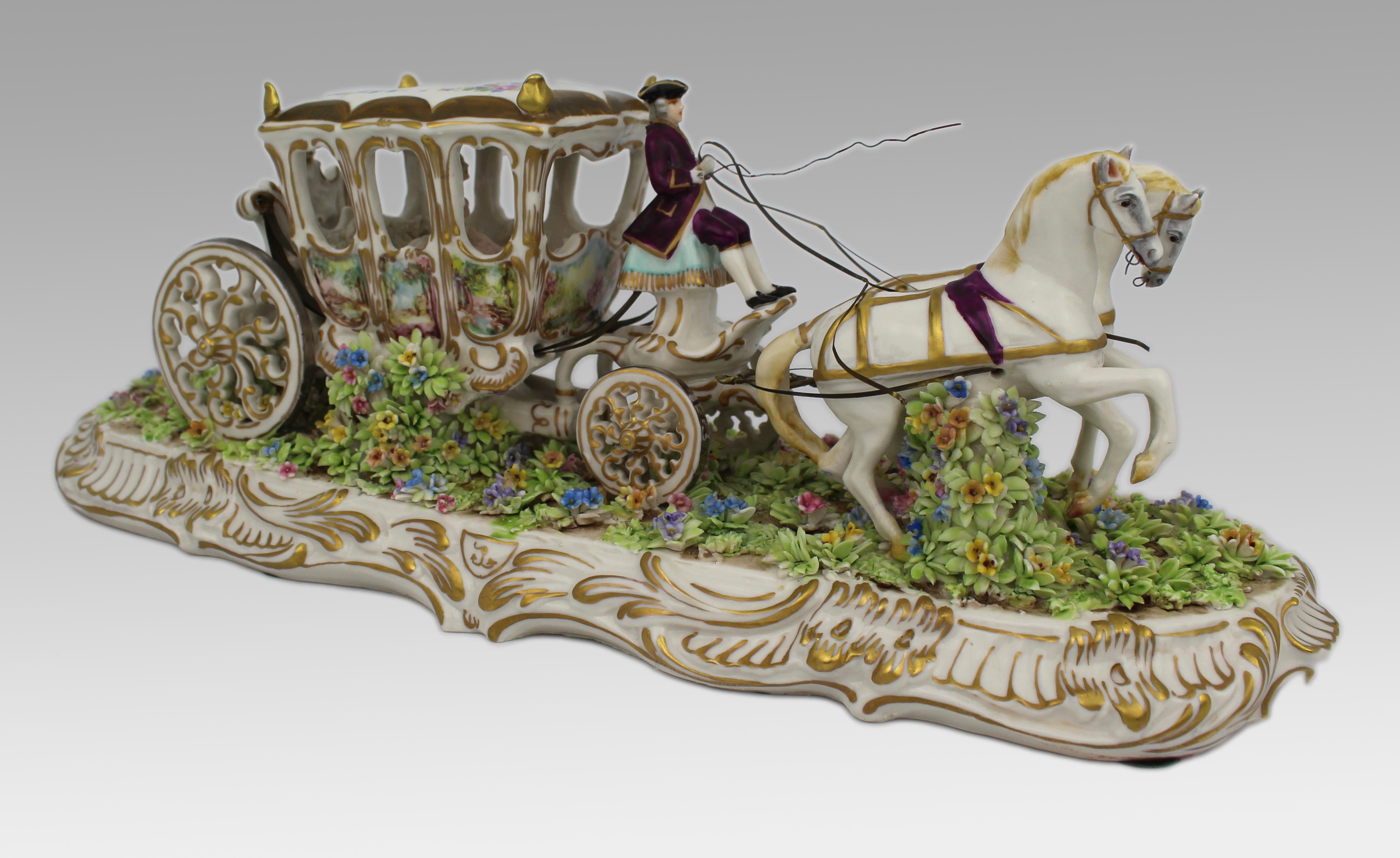 Groupe de chariots en porcelaine fine d'Italie par Luigi Fabris, C.C. en vente 5
