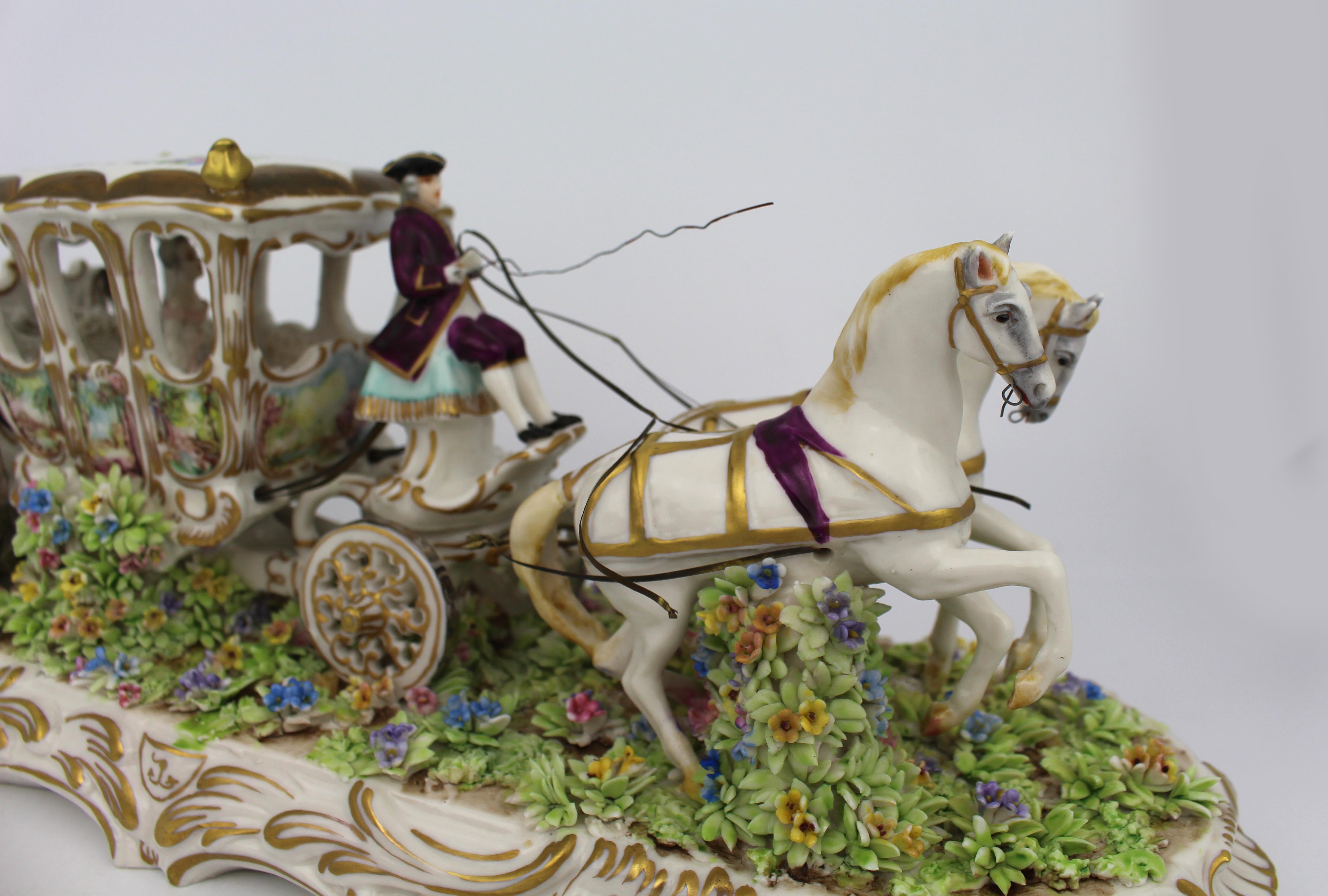 Groupe de chariots en porcelaine fine d'Italie par Luigi Fabris, C.C. en vente 6