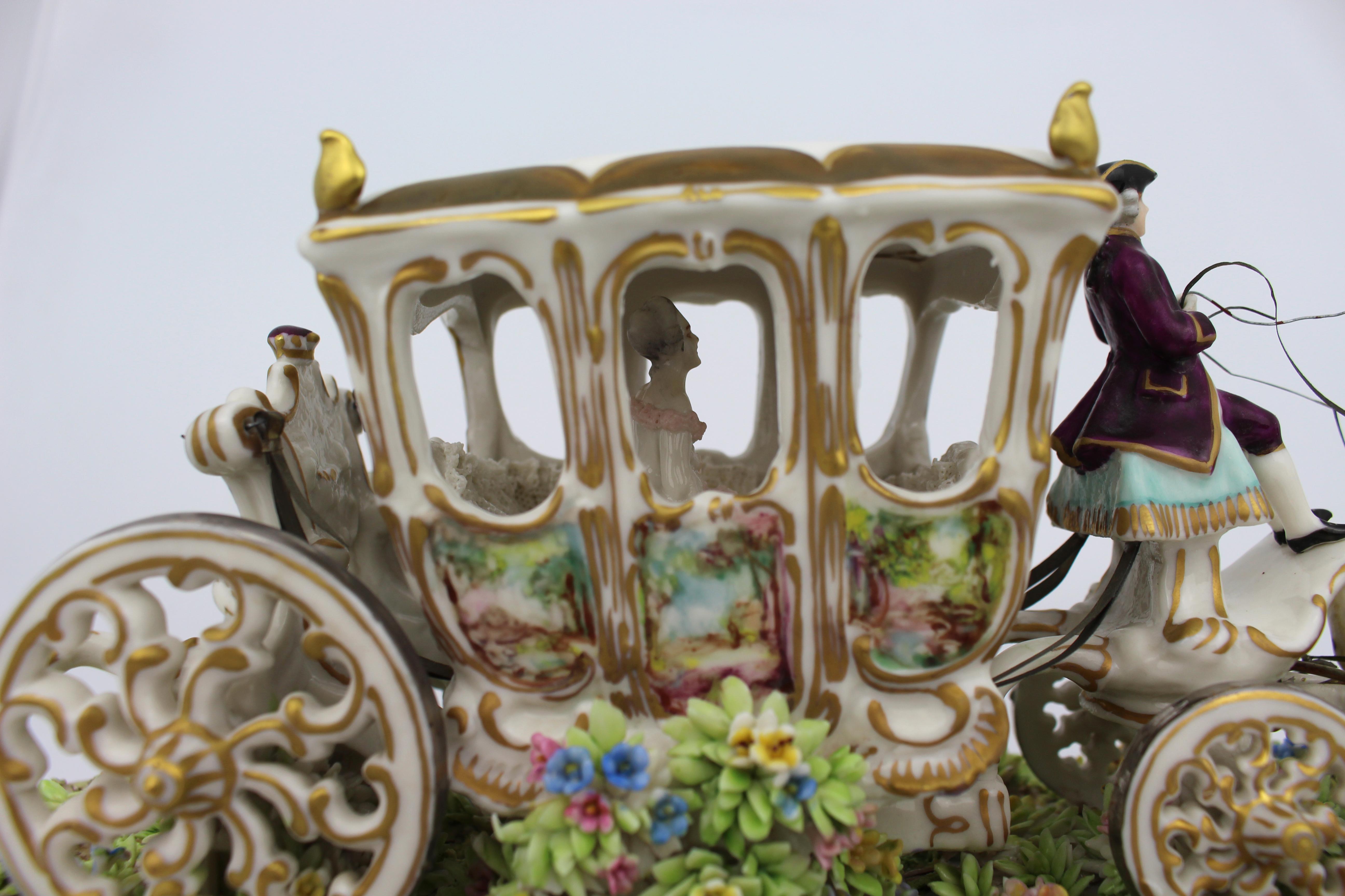 Groupe de chariots en porcelaine fine d'Italie par Luigi Fabris, C.C. en vente 7