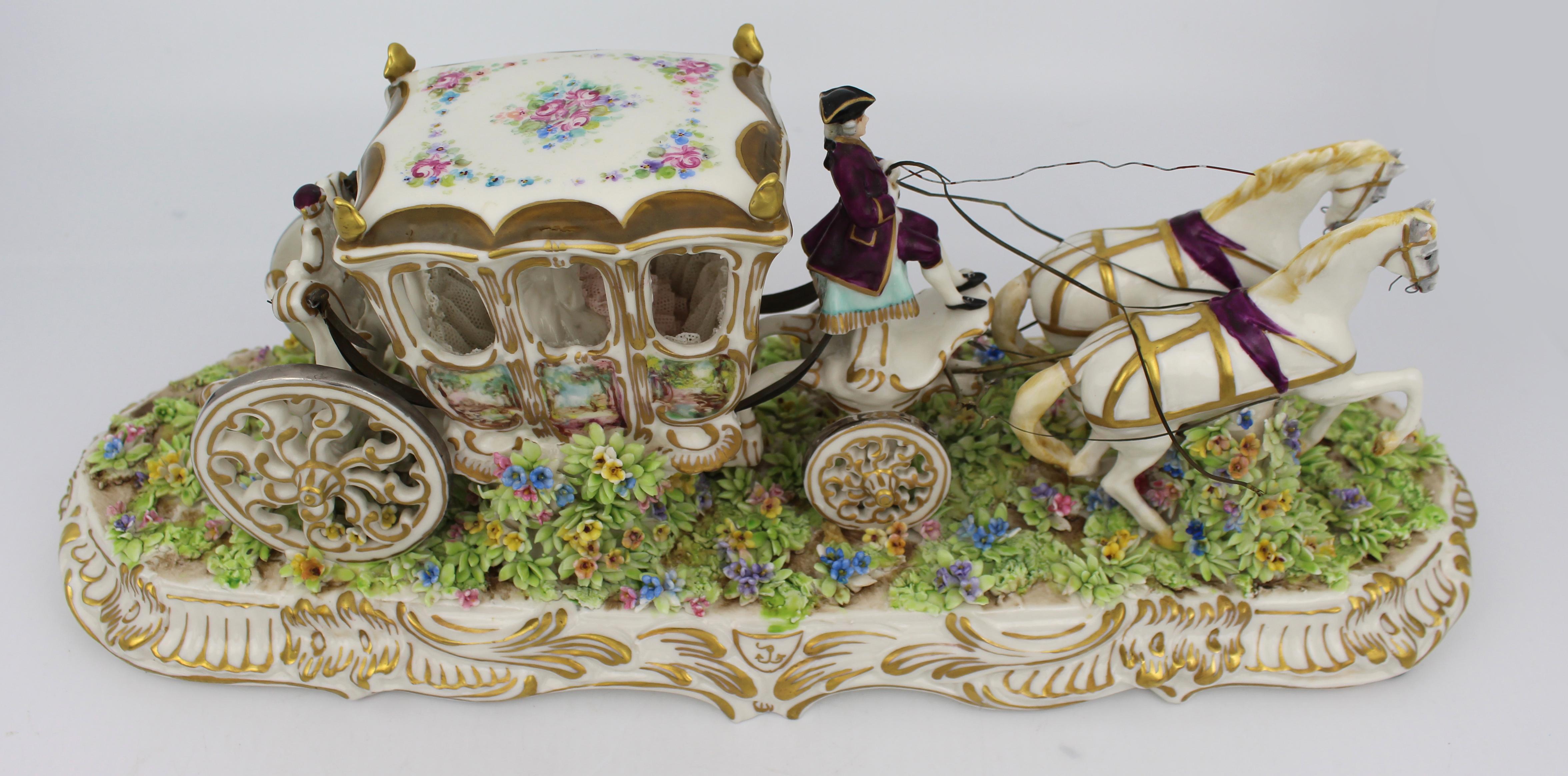 Groupe de chariots en porcelaine fine d'Italie par Luigi Fabris, C.C. en vente 8