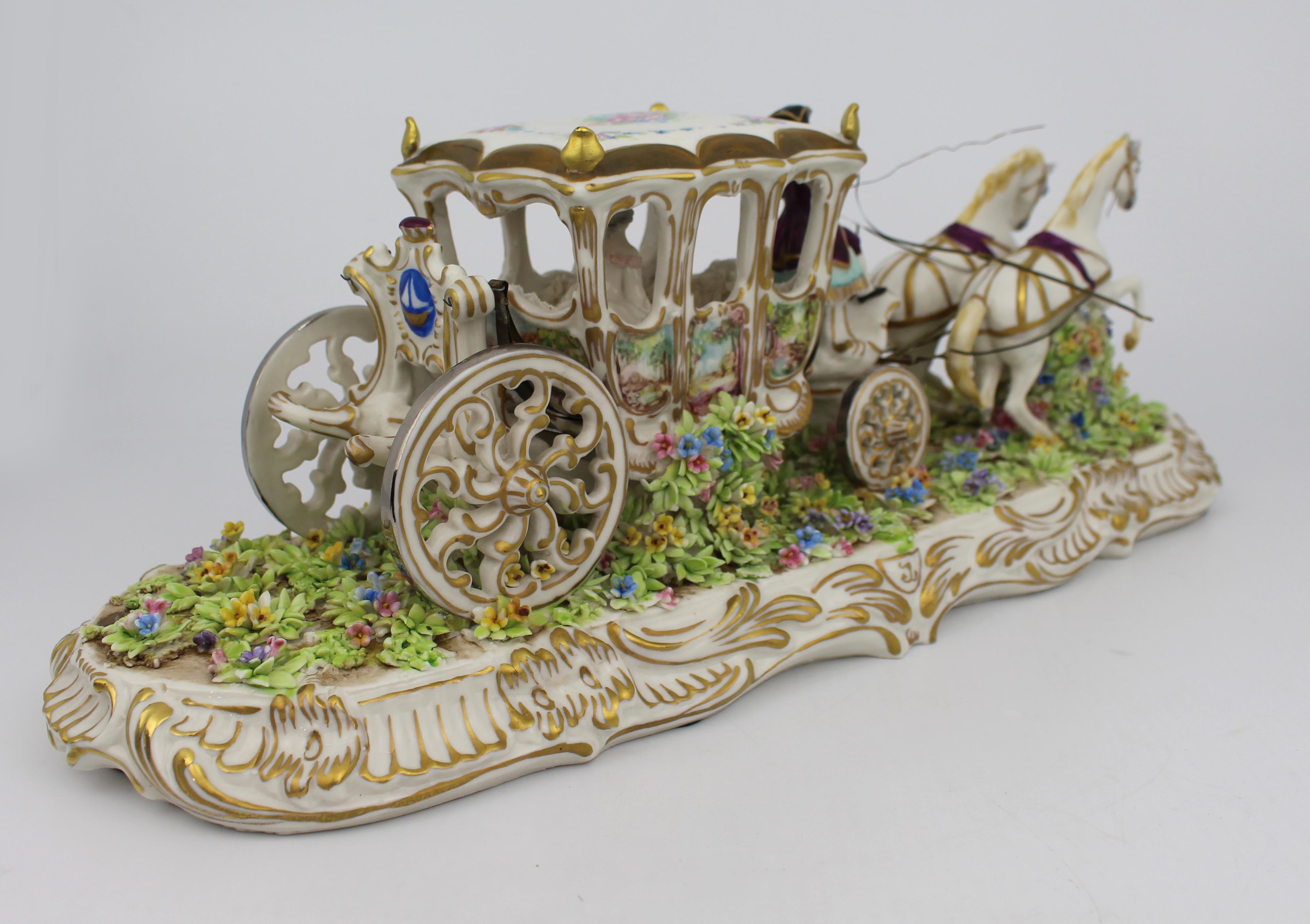 Groupe de chariots en porcelaine fine d'Italie par Luigi Fabris, C.C. en vente 9